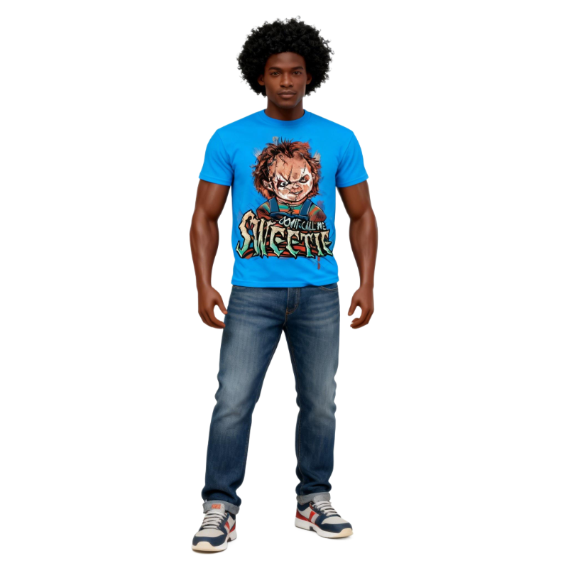 Chucky Horror Doll T-Shirt – “Don’t Call Me Sweetie” Graphic Tee