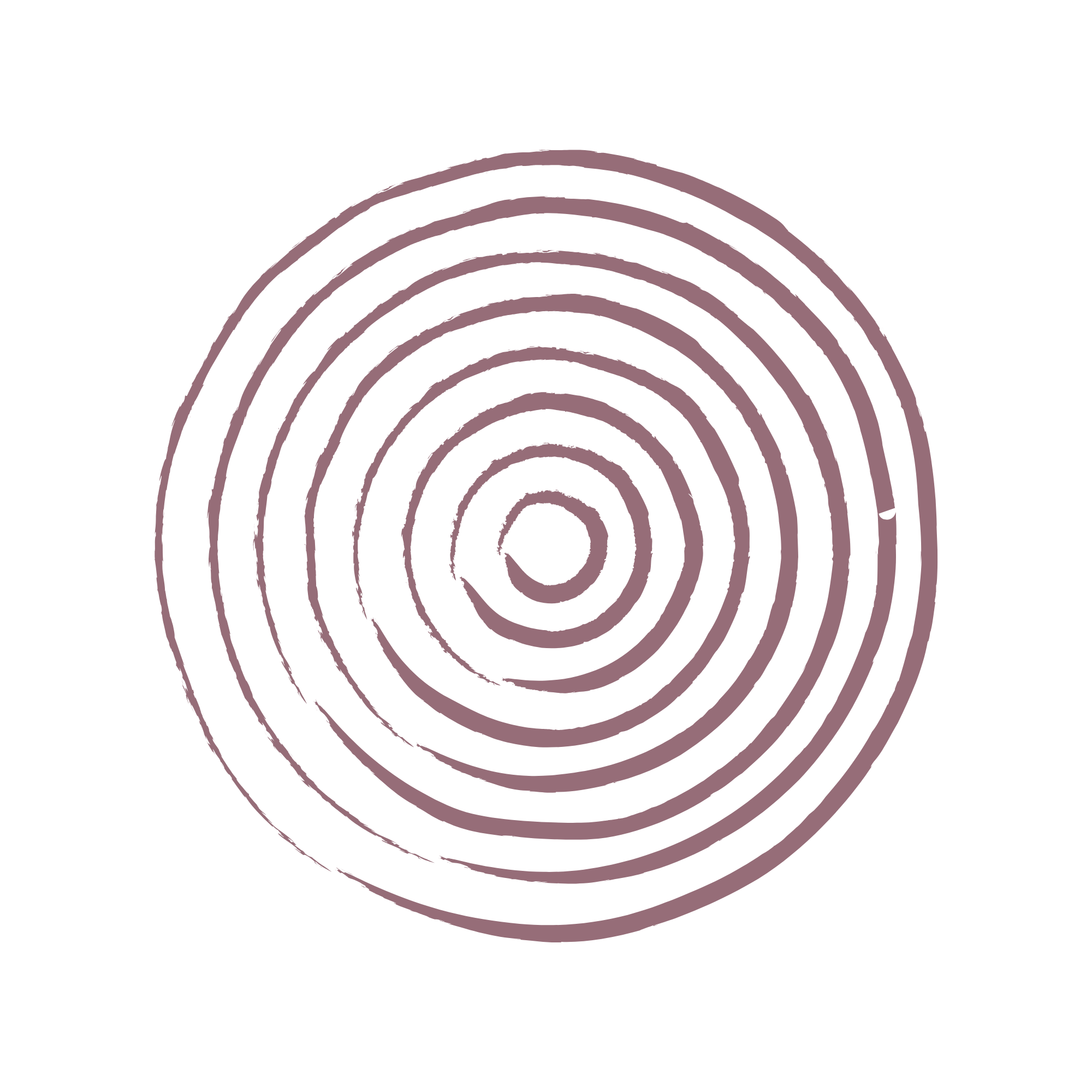 A spiral pattern of concentric circles on a black background.