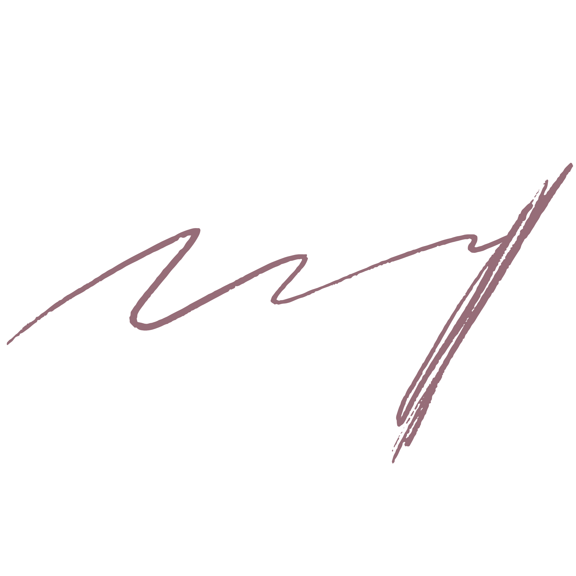 Stylized handwritten signature in purple ink.