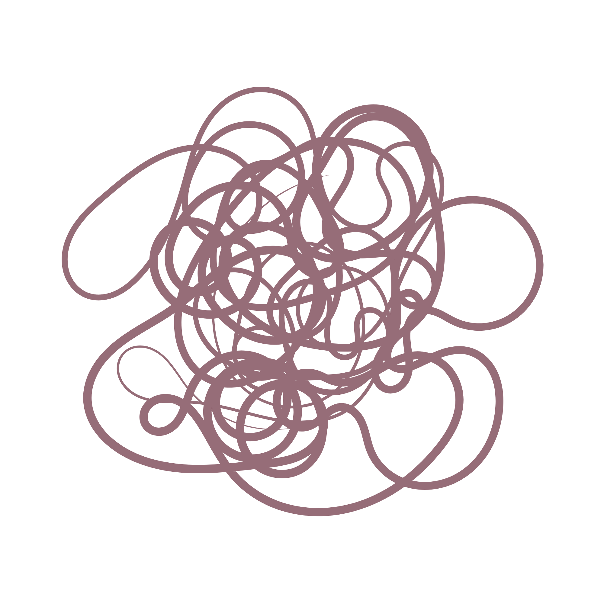 Abstract image of tangled purple scribbles on a black background