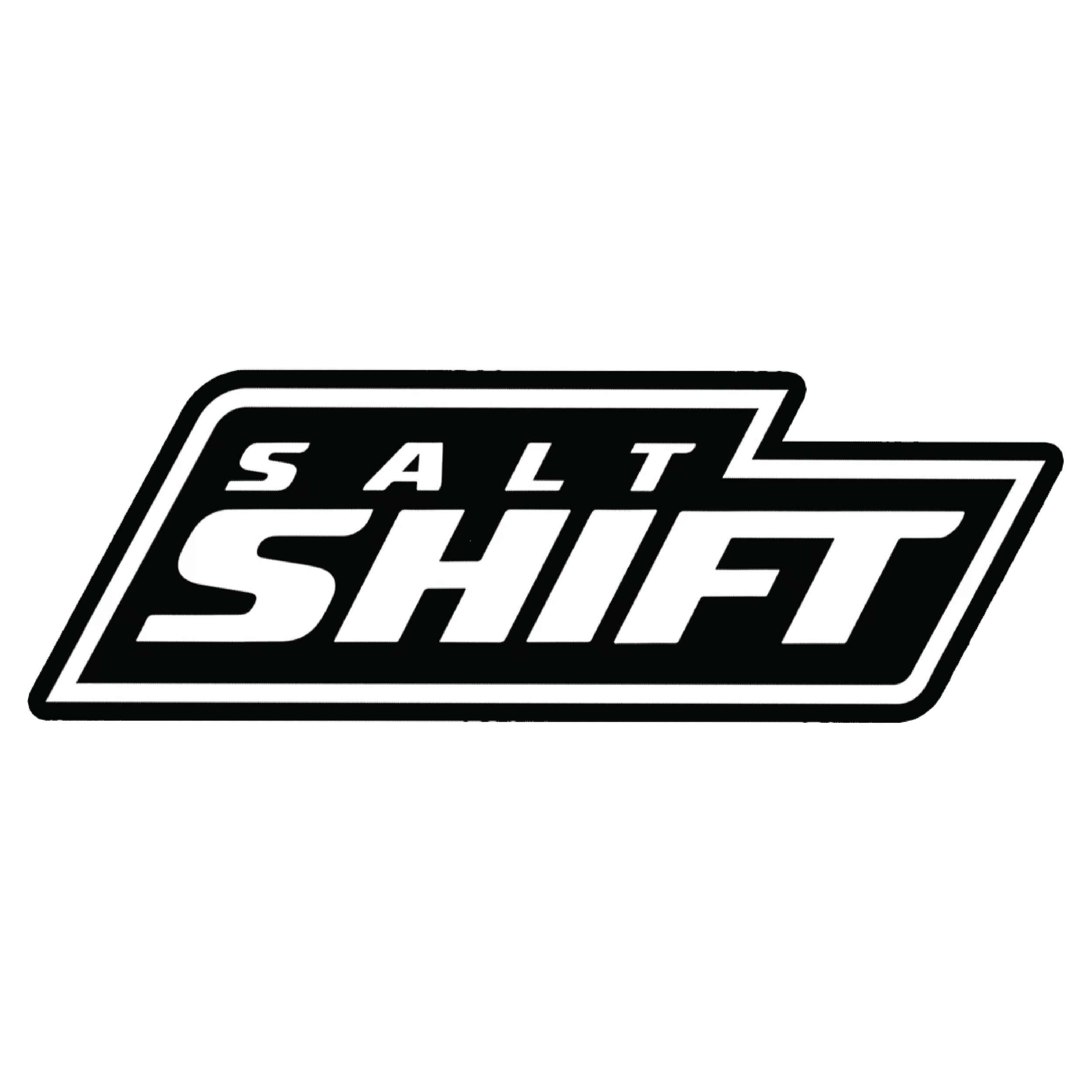 Logo with bold text reading 'Salt Shift' in a stylized black and white design.