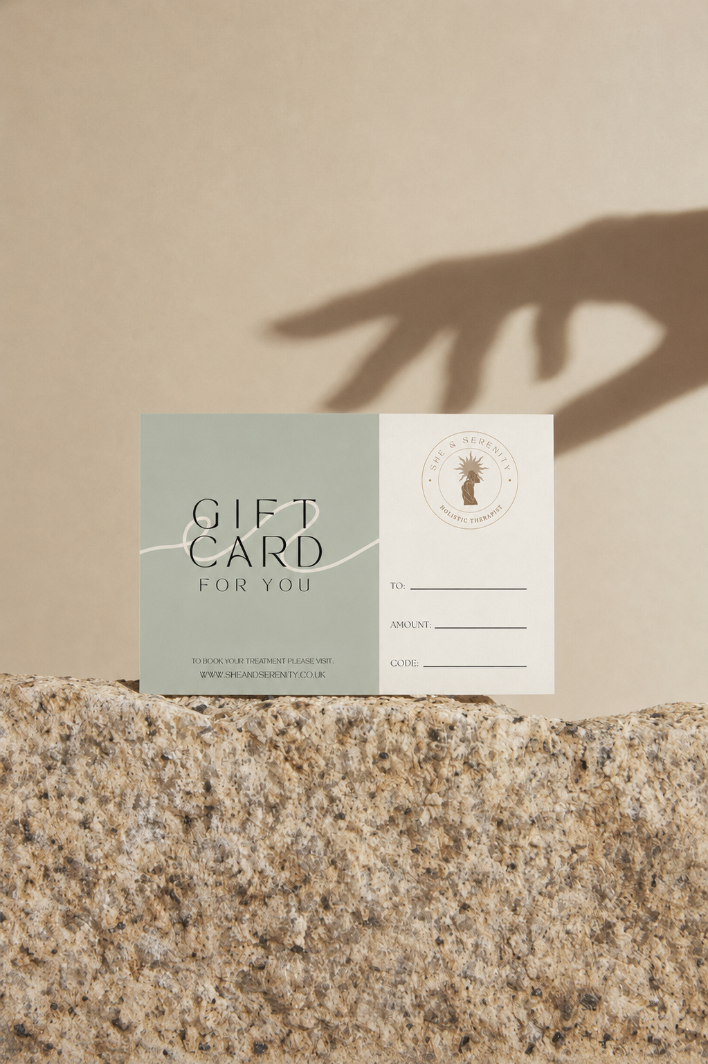 A gift card for She & Serenity Holistic Massage Therapist