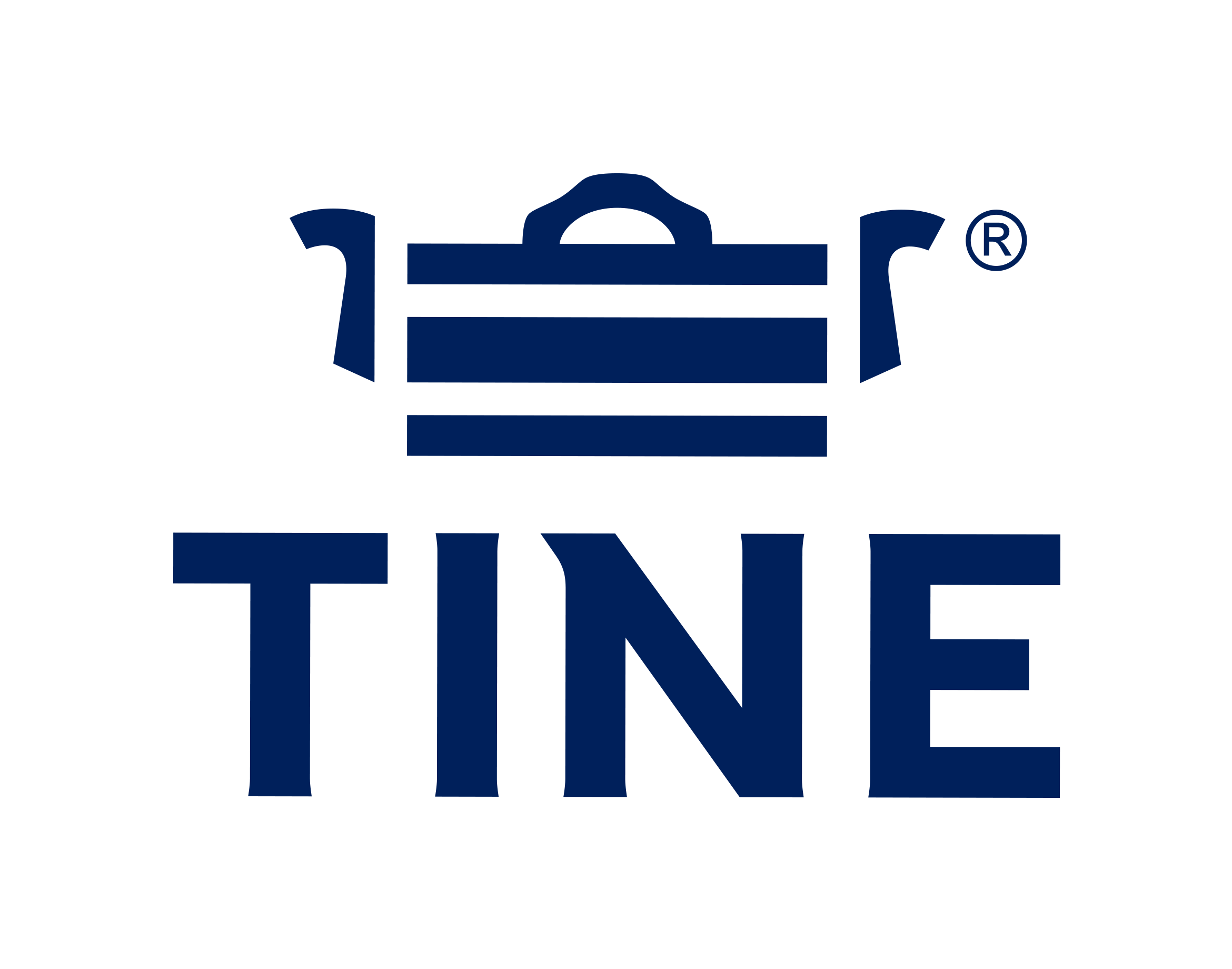 The Tine brand logo features a dark blue teapot above the word 'TINE' in capital letters, also in dark blue.