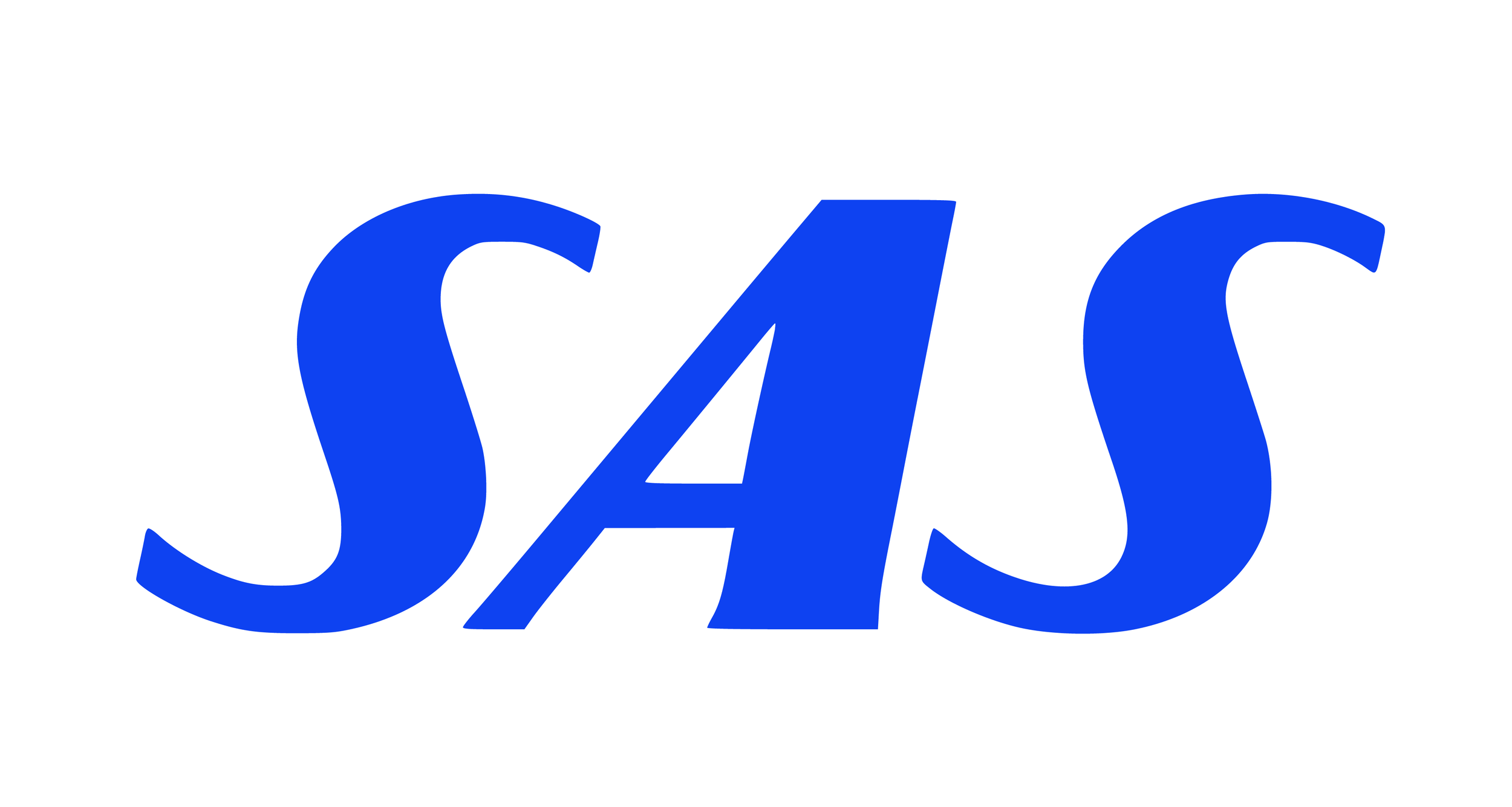 The word 'SAS' in bold blue letters on a white background.