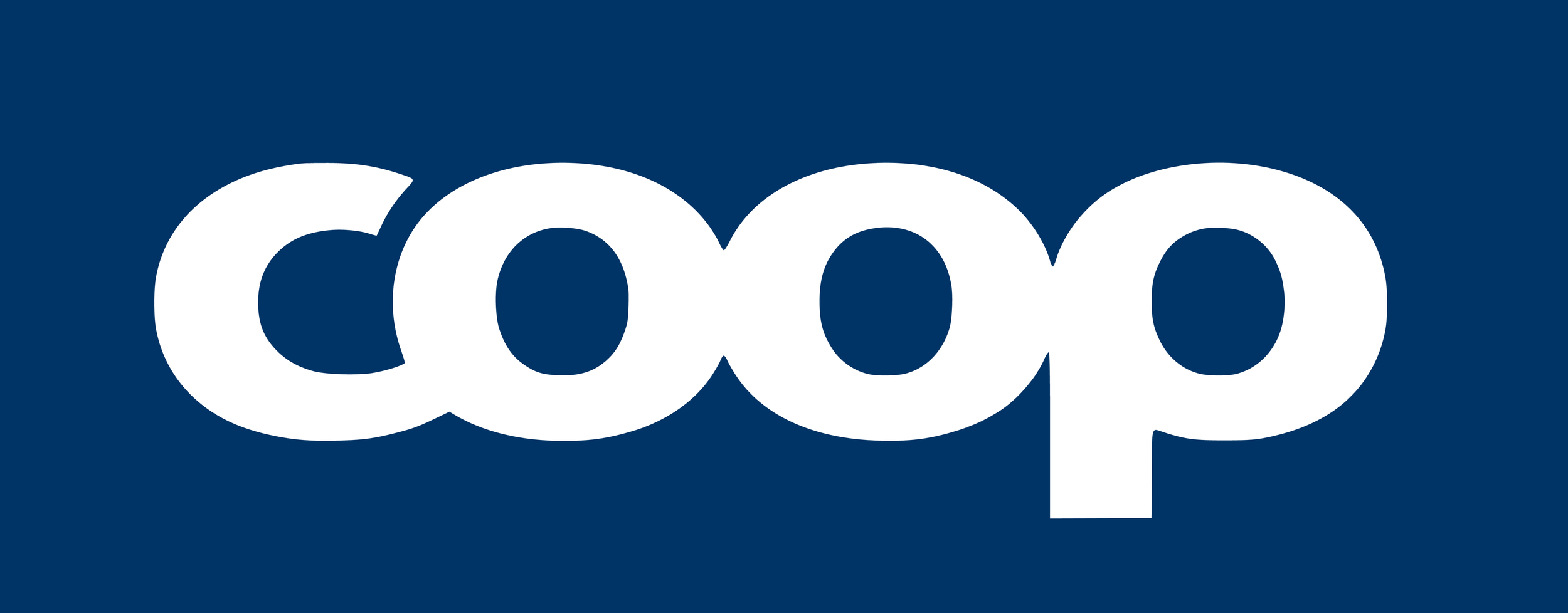 Coop logo in white text on a dark blue background.