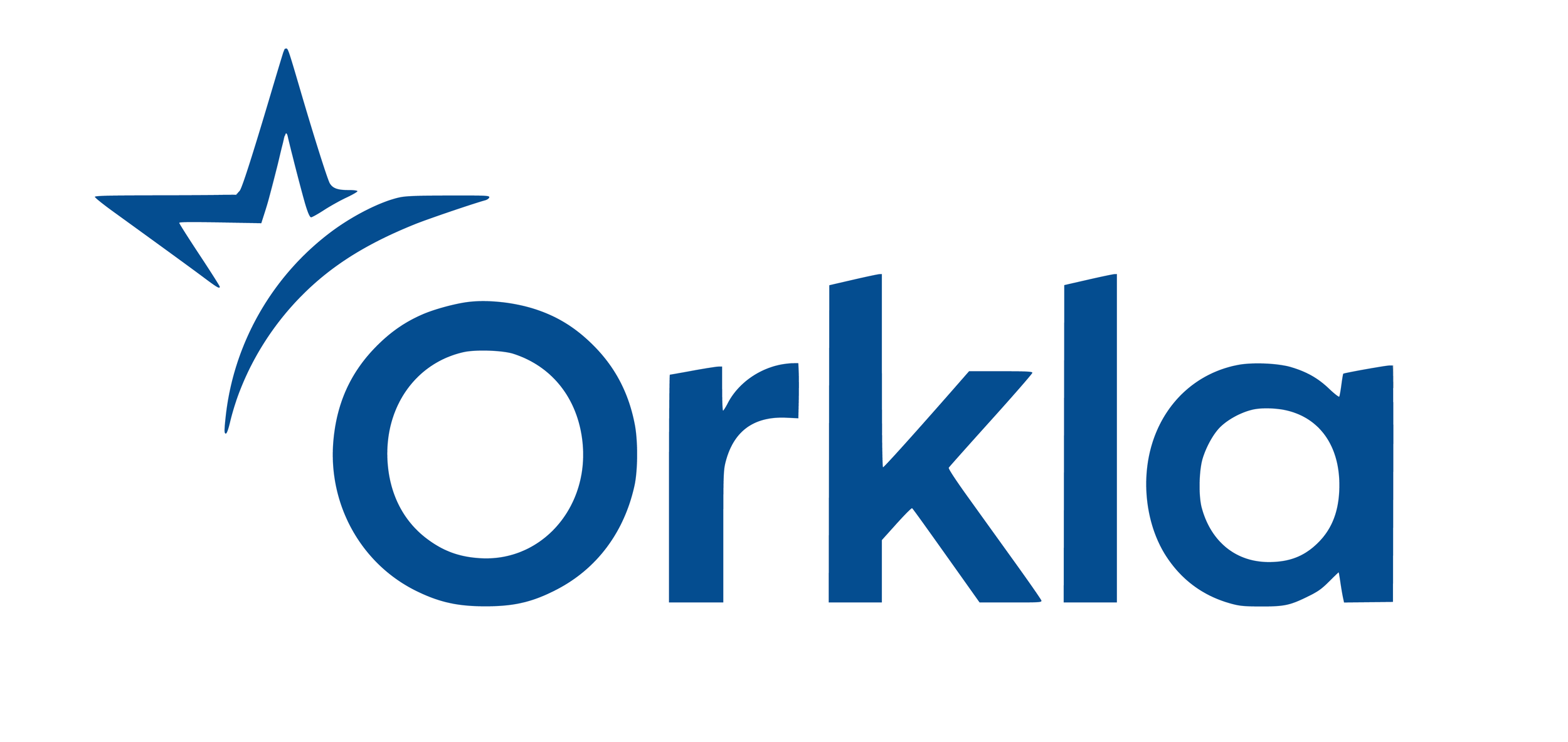 Orkla logo with a stylized star and the word 'Orkla' in blue font