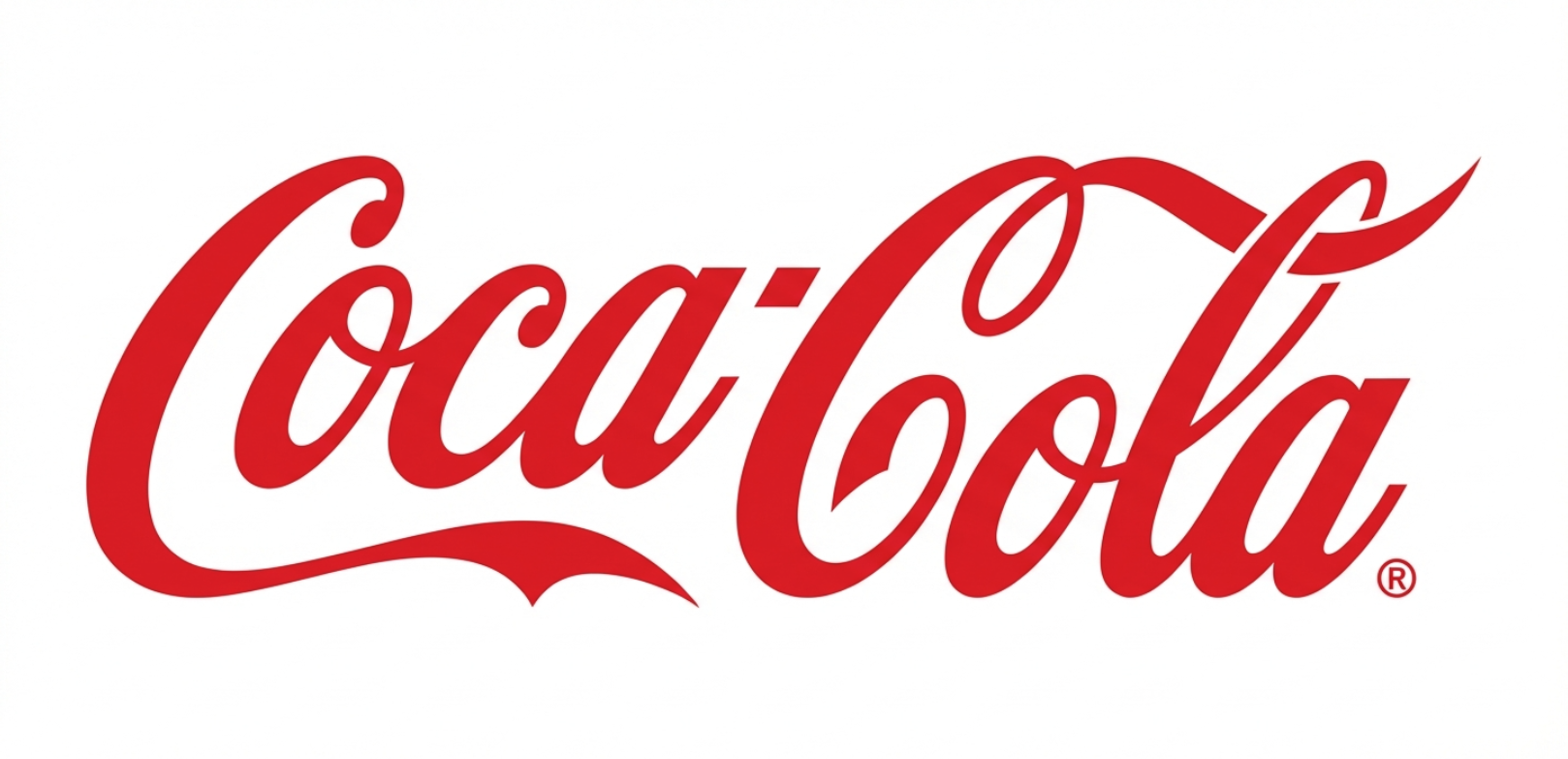 Coca-Cola logo in red cursive script on white background.
