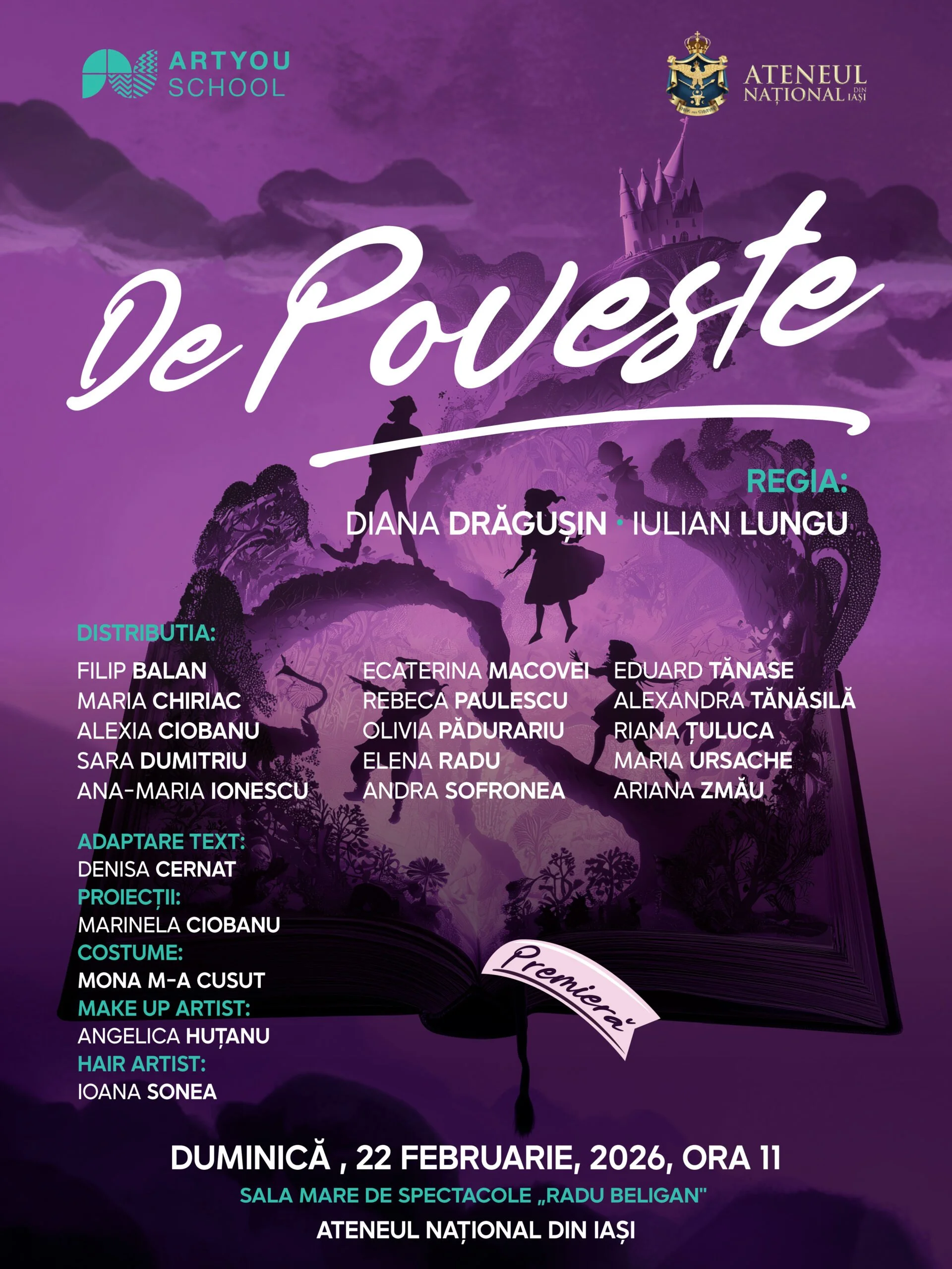 Teatru pentru copii: „De poveste”, în premieră la Ateneul Național Iași