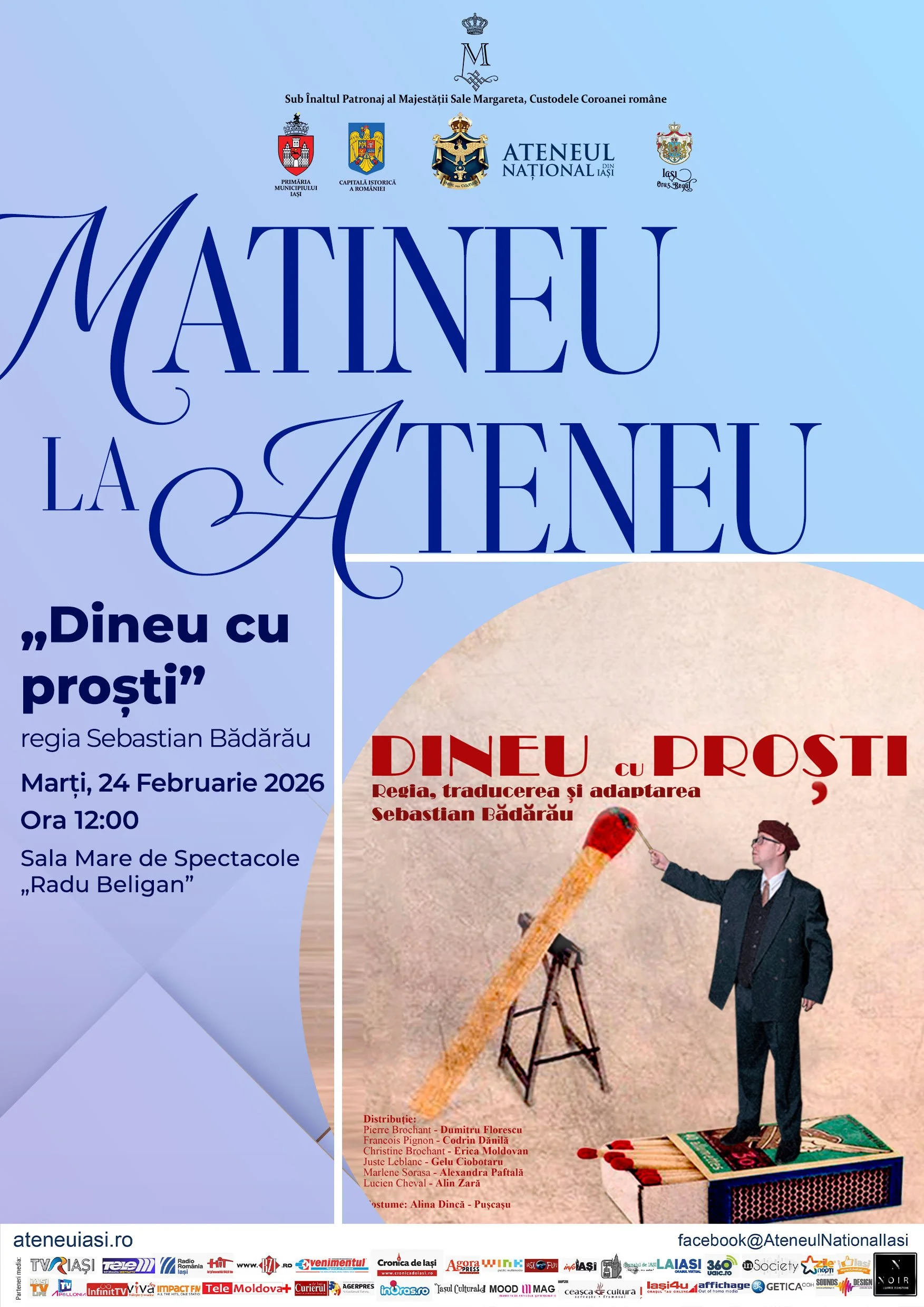 Spectacol de teatru: „Dineu cu proști”, la matineu și seara