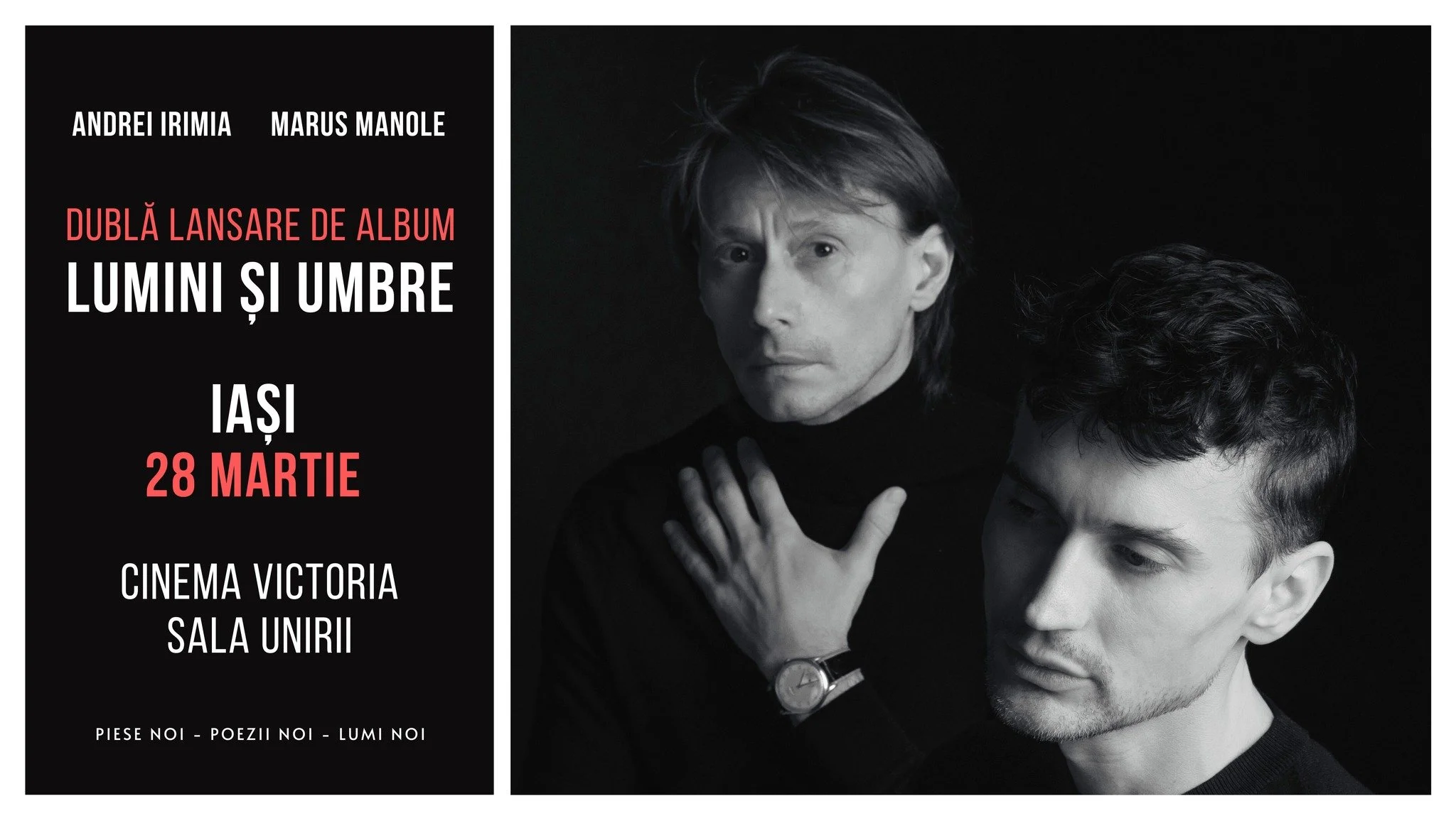 Dublă lansare de album: Andrei Irimia și Marius Manole, la Sala Unirii