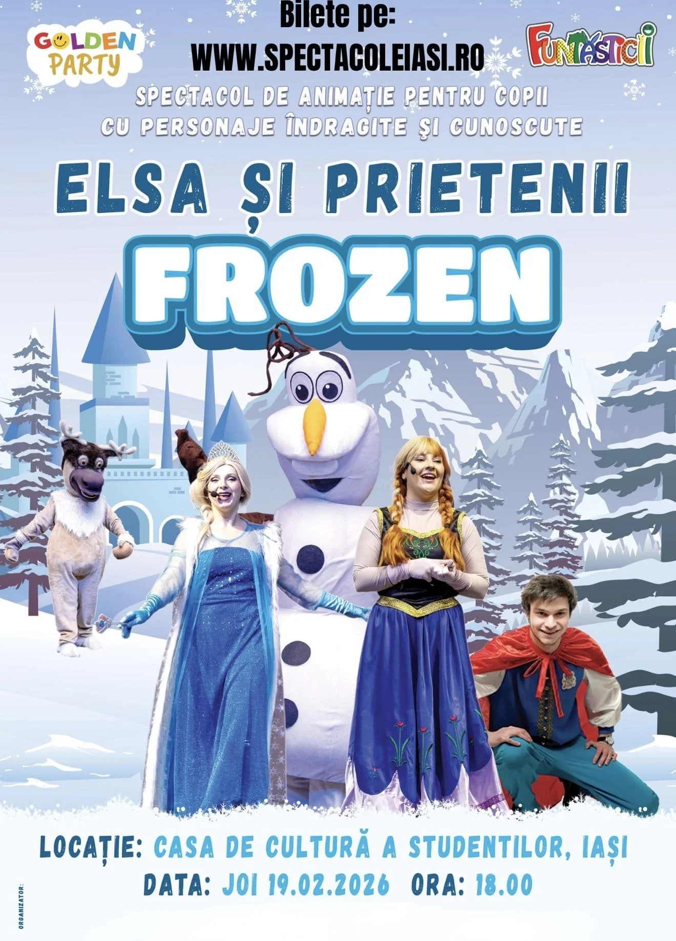 Spectacol pentru copii: „Elsa și prietenii”, la Casa de Cultură a Studenților