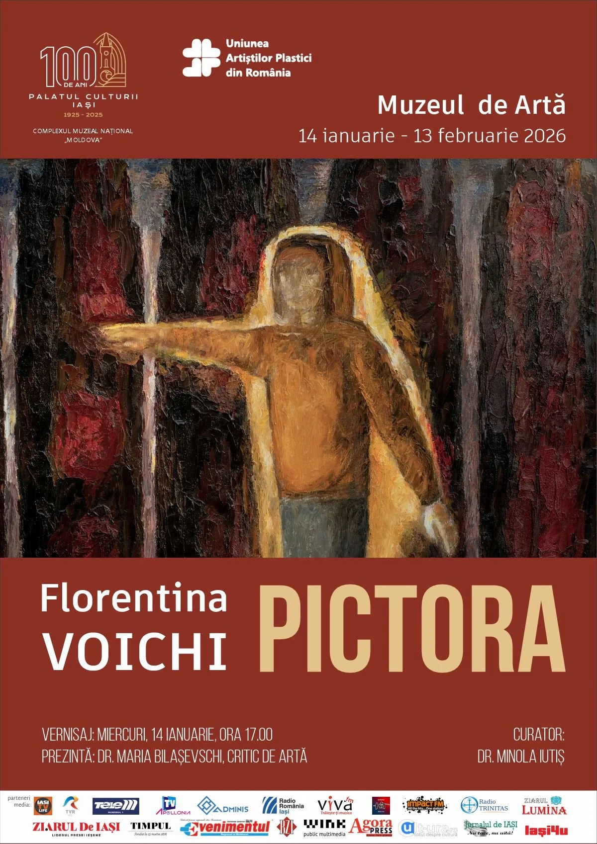 Expoziție de pictură: „Pictora” de Florentina Voichi, la Muzeul de Artă din Iași, Palatul Culturii