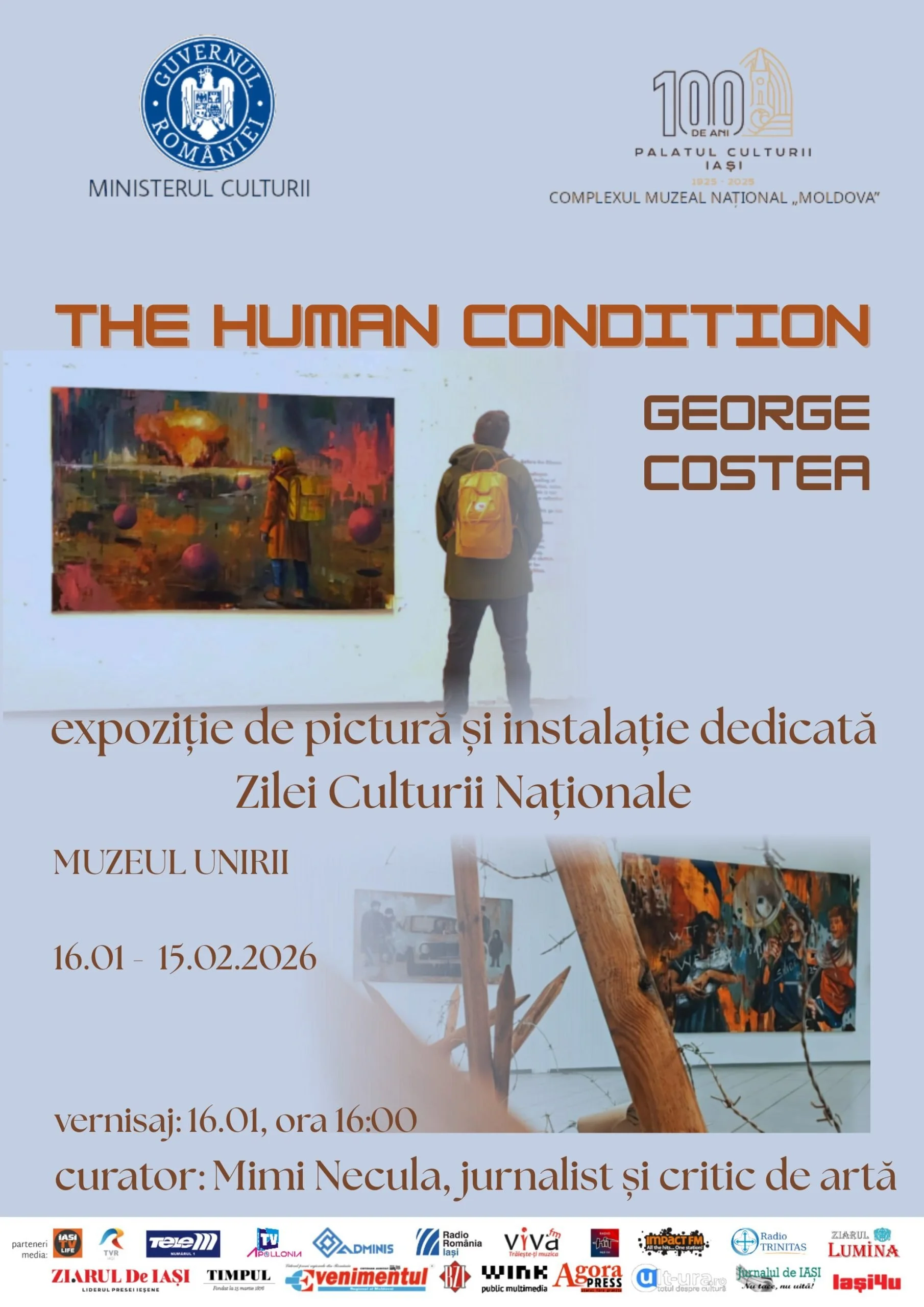 Expoziție de pictură și instalație: „The Human Condition” de George Costea, la Muzeul Unirii
