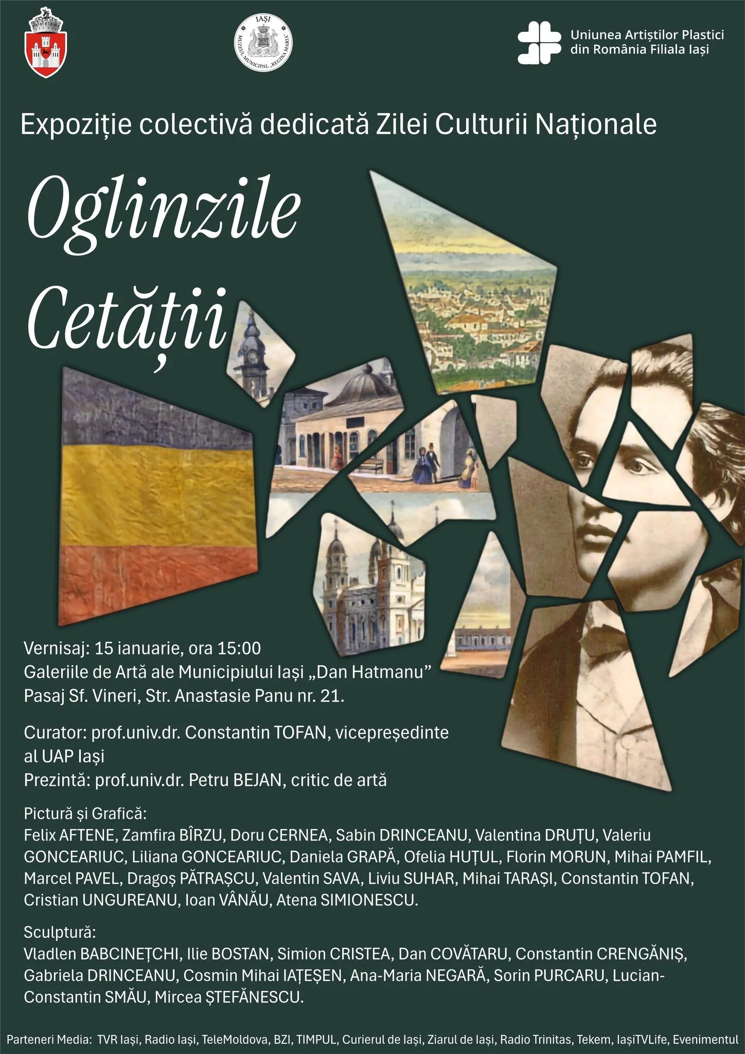 Expoziție colectivă: „Oglinzile Cetății”, la Galeriile de Artă ale Municipiului Iași „Dan Hatmanu”