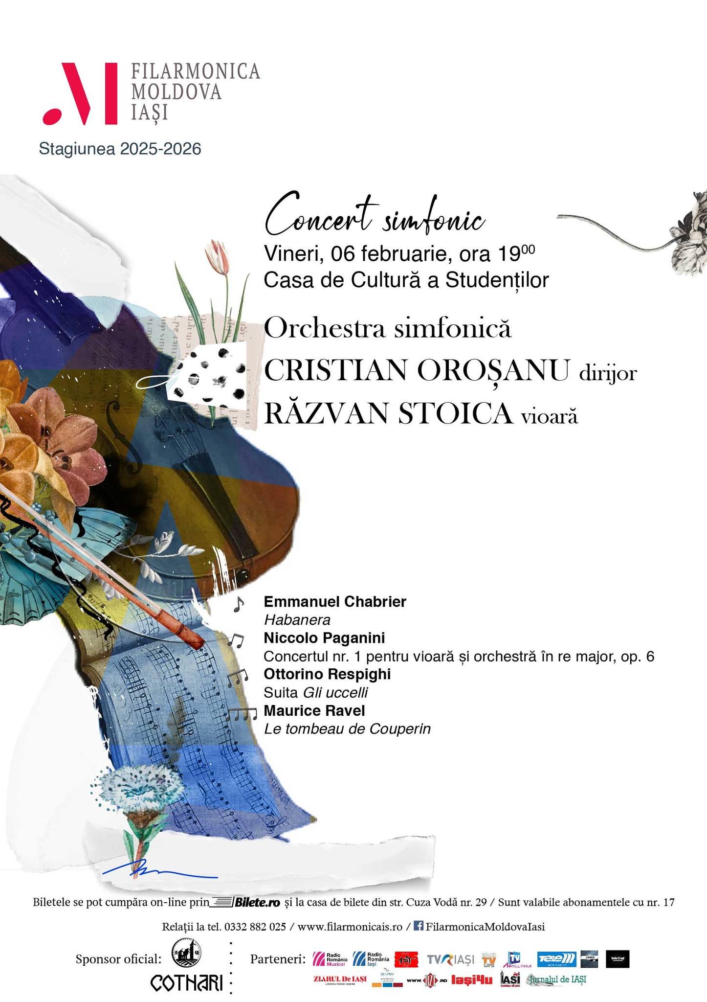 Concert simfonic, vineri, 6 februarie, ora 19.00, la Casa de Cultură a Studenților