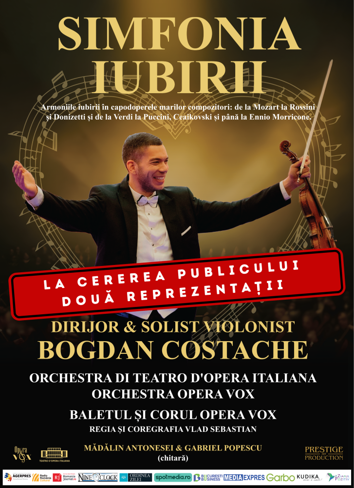 „Simfonia iubirii” în capodoperele marilor compozitori, la Sala Unirii Iași