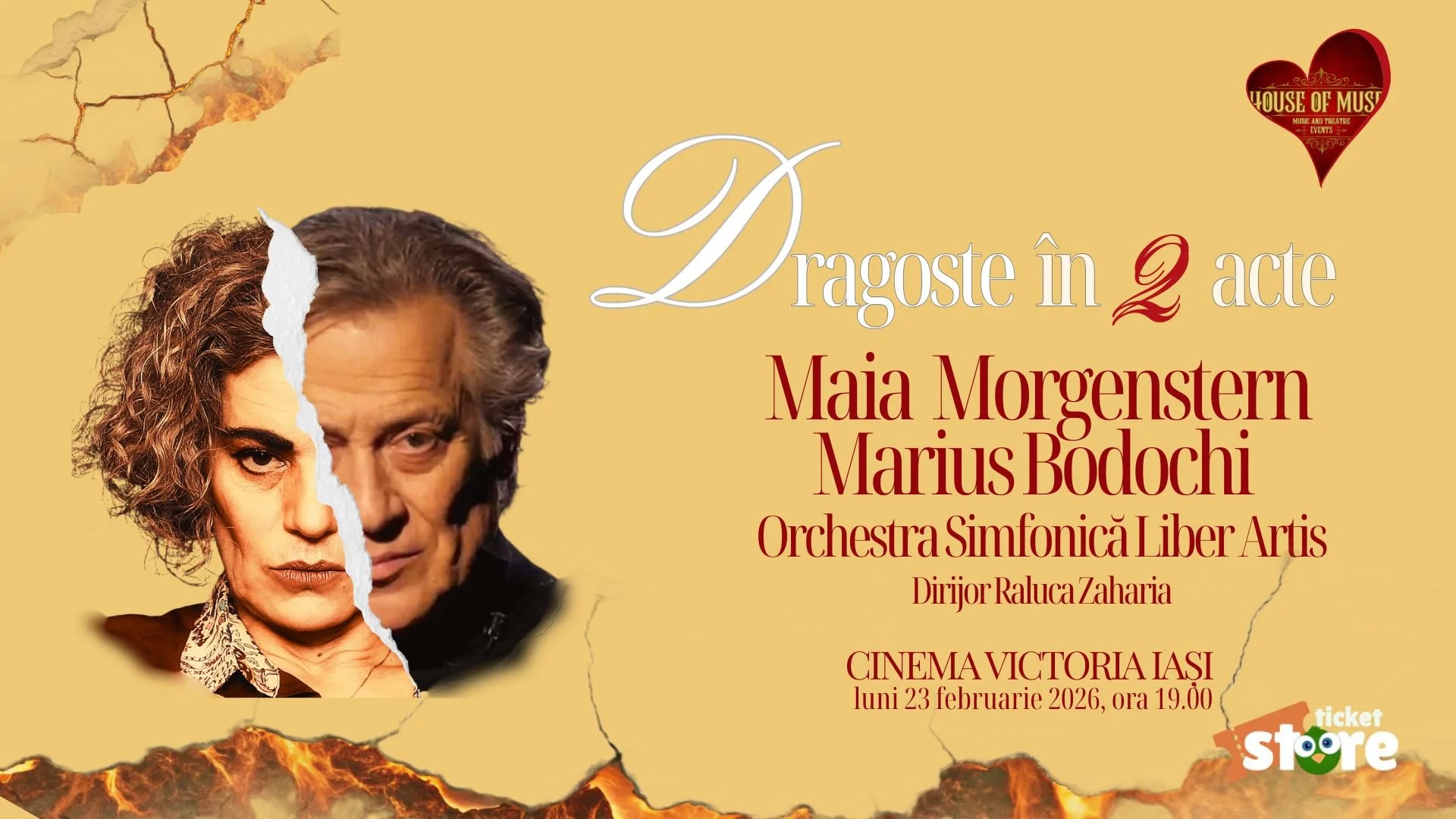 Spectacol de teatru: „Dragoste în 2 acte”, la Sala Unirii