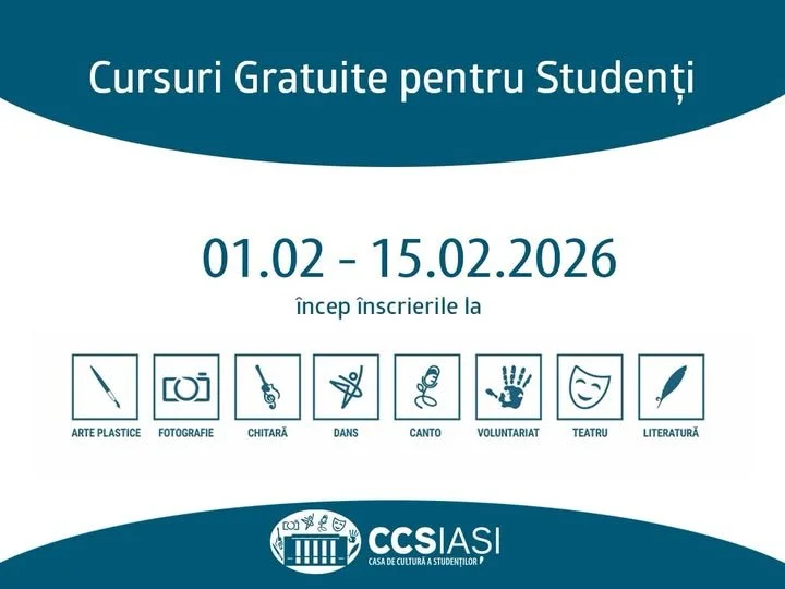 Cursuri gratuite pentru studenți, la Casa de Cultură a Studenților