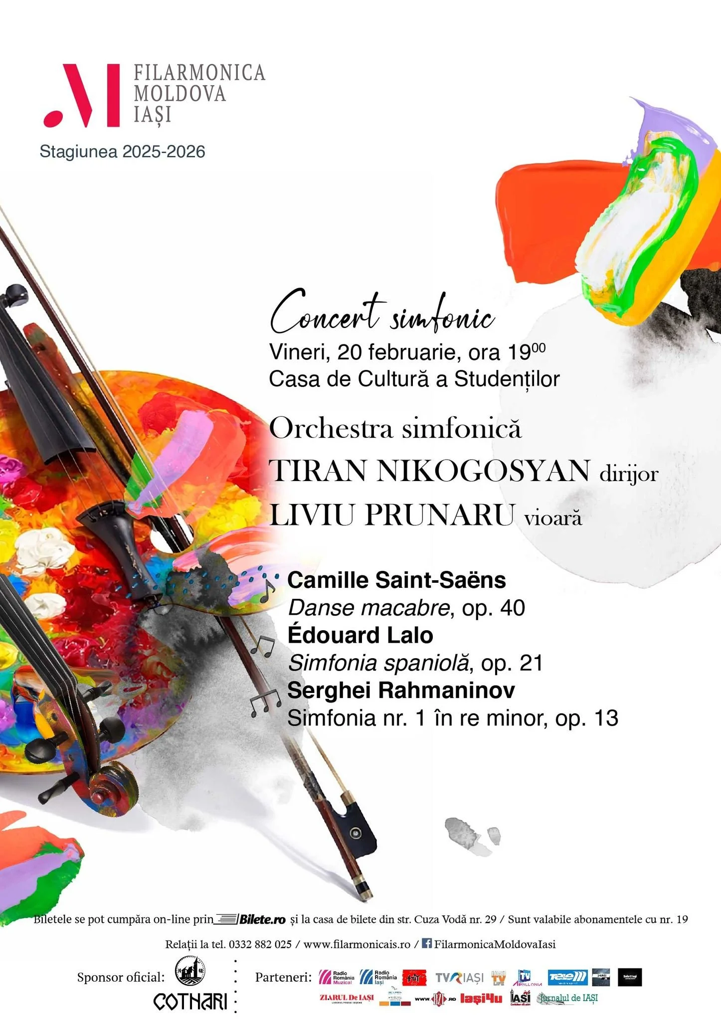 Concert simfonic, vineri, 20 februarie, ora 19.00, la Casa de Cultură a Studenților