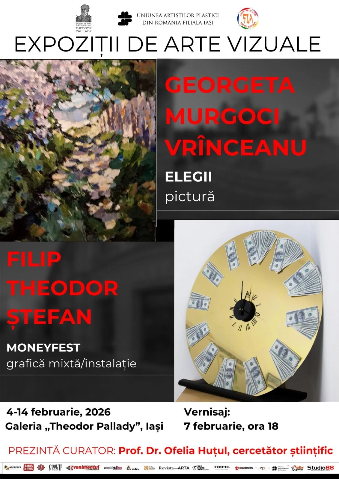 Expoziție de pictură și grafică, semnată de Georgeta Murgoci Vrînceanu și Filip Theodor Ștefan, la Galeria de Artă „Th. Pallady”