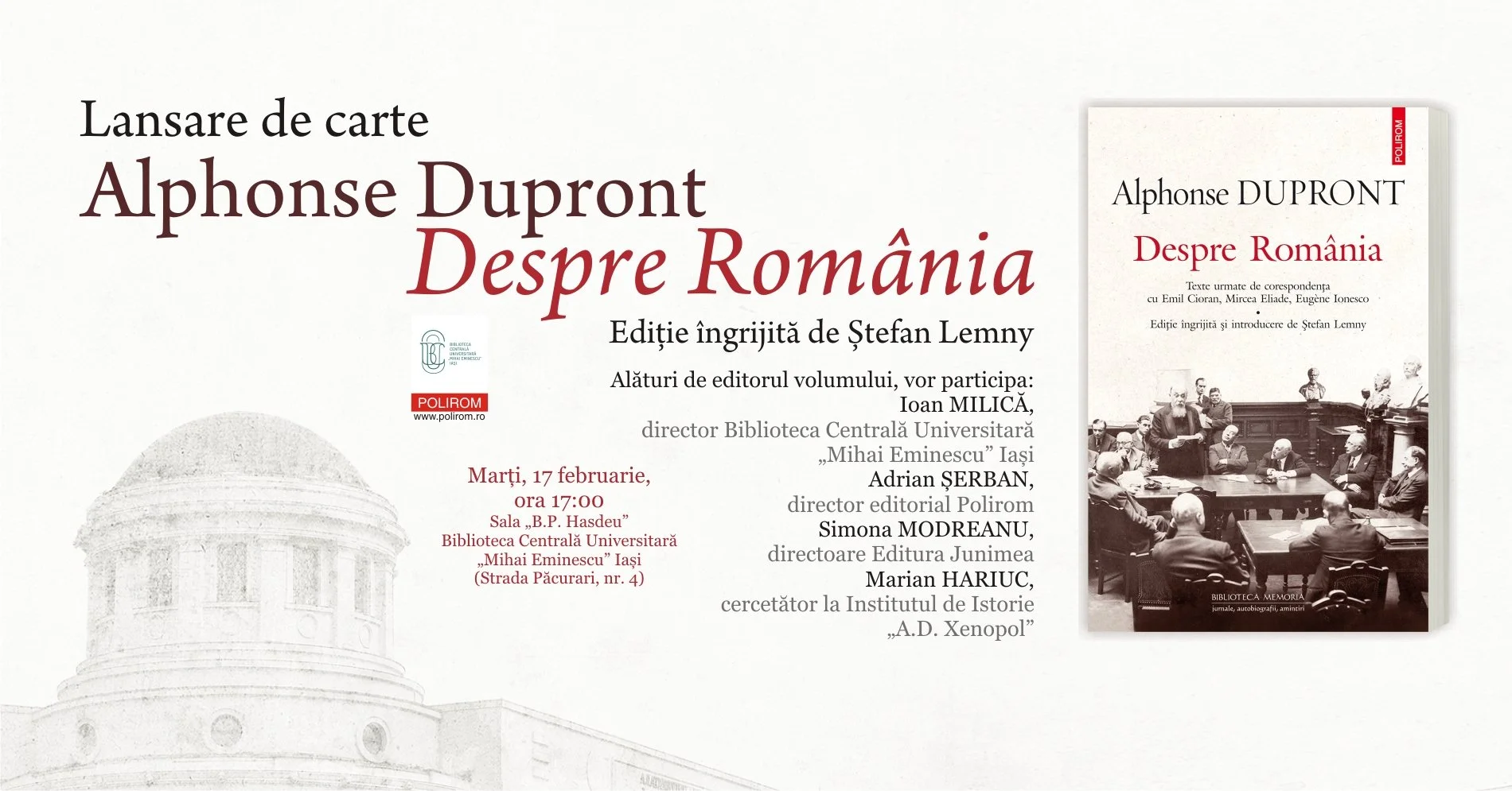 Prezentare de carte: „Despre România” de Alphonse Dupront