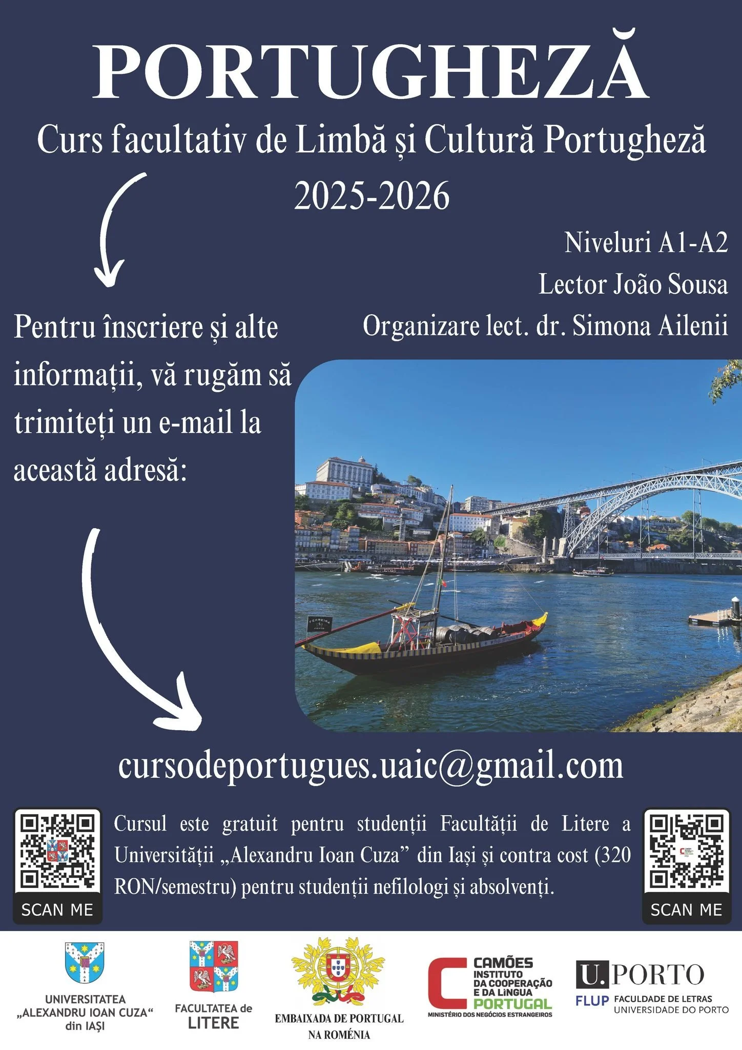Curs facultativ de limbă și cultură portugheză, la UAIC