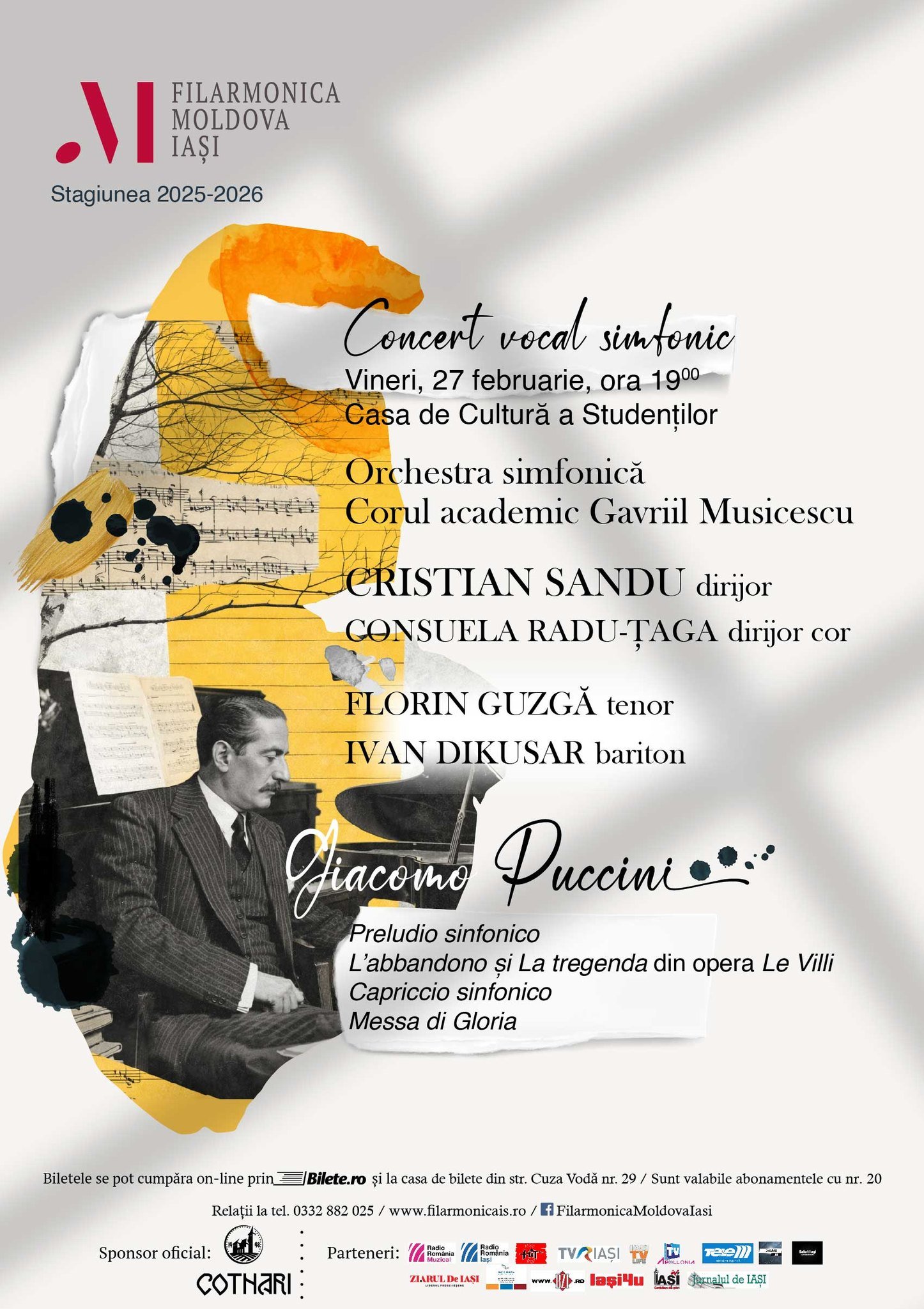 Concert vocal-simfonic, vineri, 27 februarie, la Casa de Cultură a Studenților