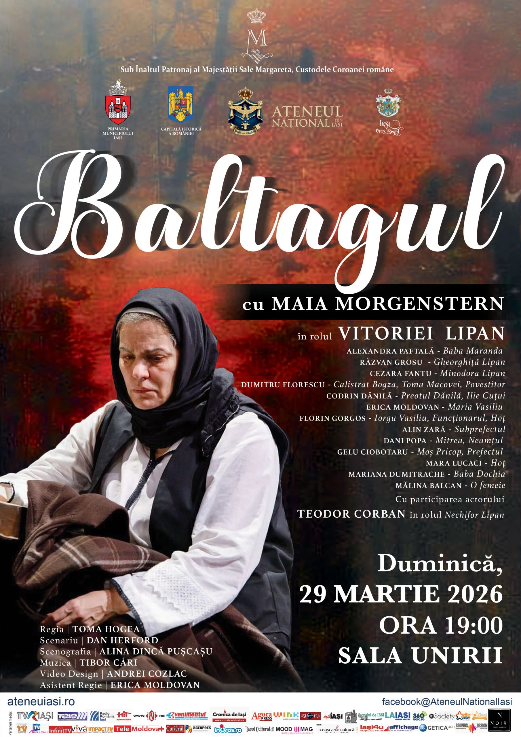 „Baltagul”, cu Maia Morgenstern, la Sala Unirii