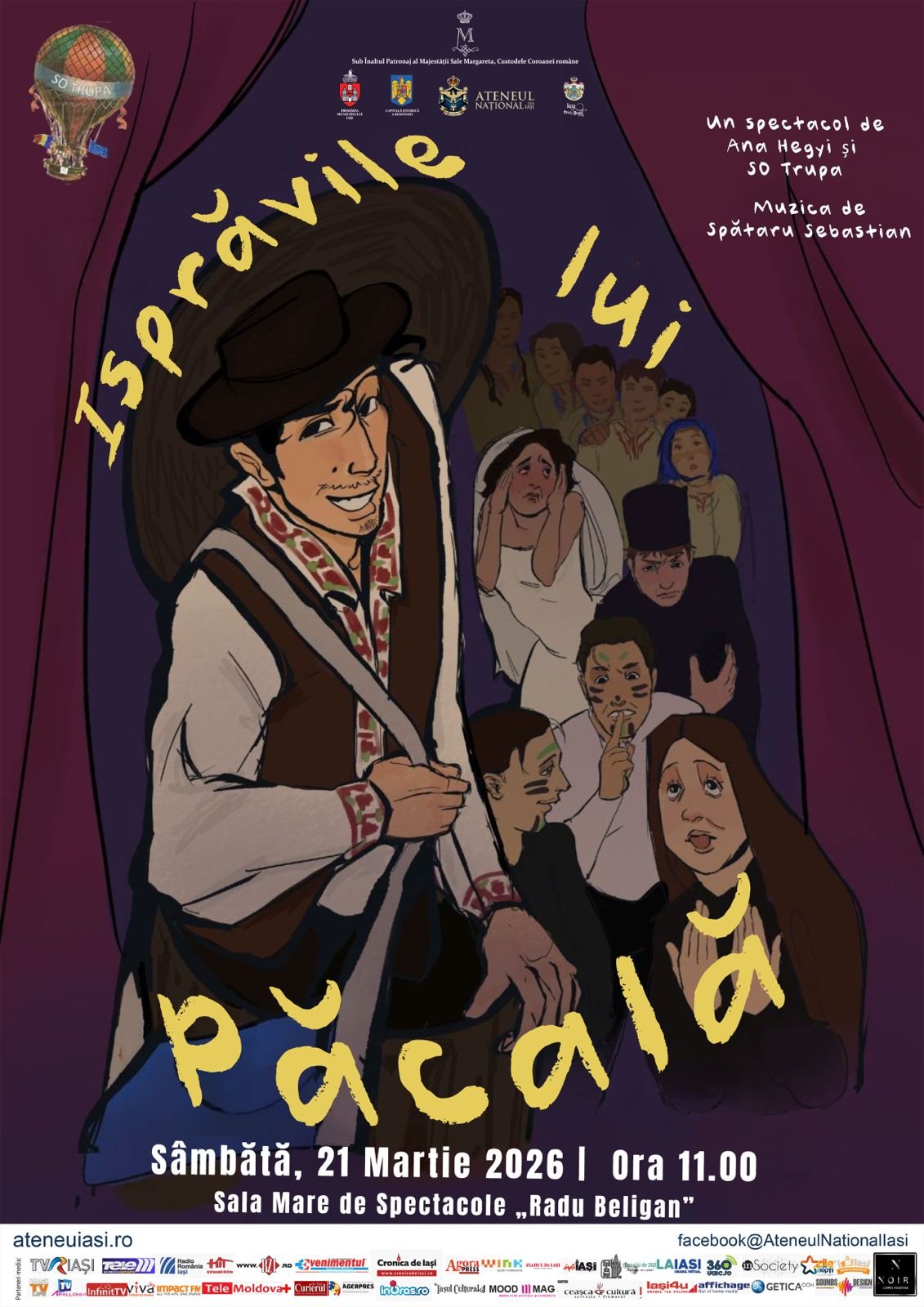 Teatru pentru copii: „Isprăvile lui Păcală”, la Ateneul Național Iași
