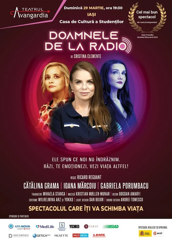 Spectacol de teatru: „Doamnele de la Radio”, la Casa de Cultură a Studenților