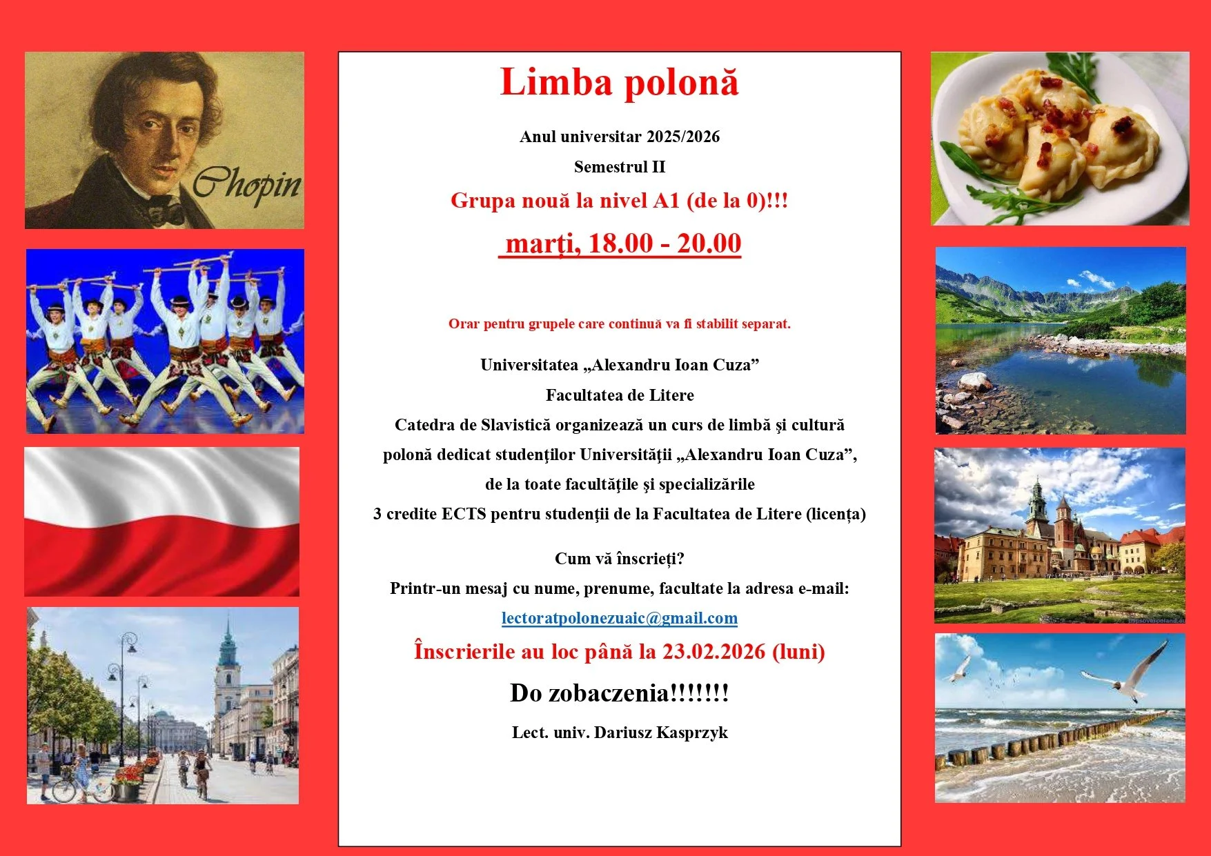 Cursuri de limba polonă pentru studenții UAIC 