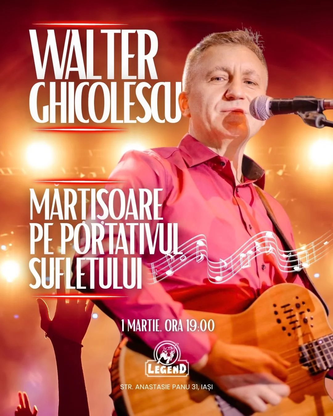 Concert folk, cu Walter Ghicolescu, la Legend Pub