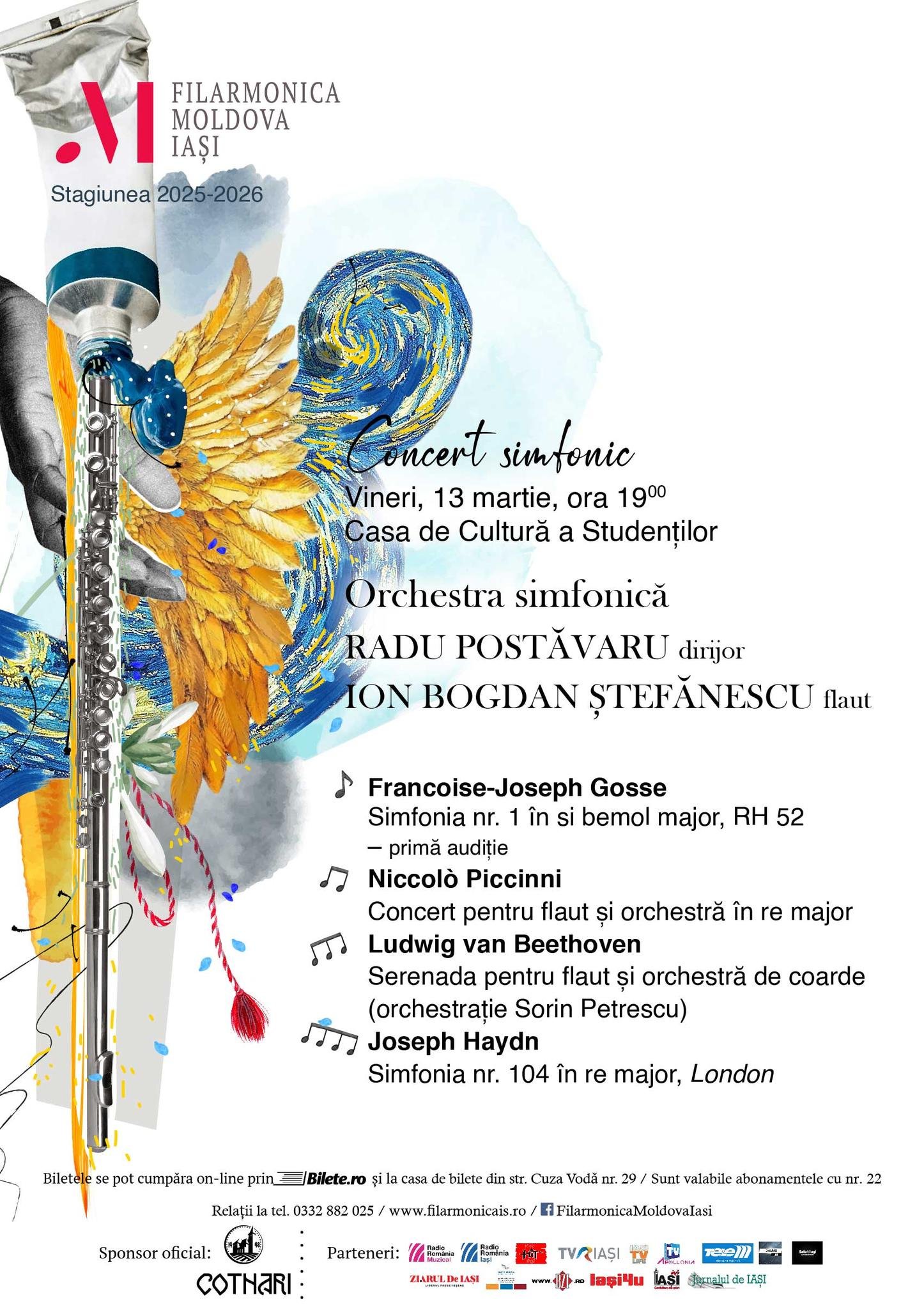 Concert simfonic, vineri, 13 martie, la Casa de Cultură a Studenților