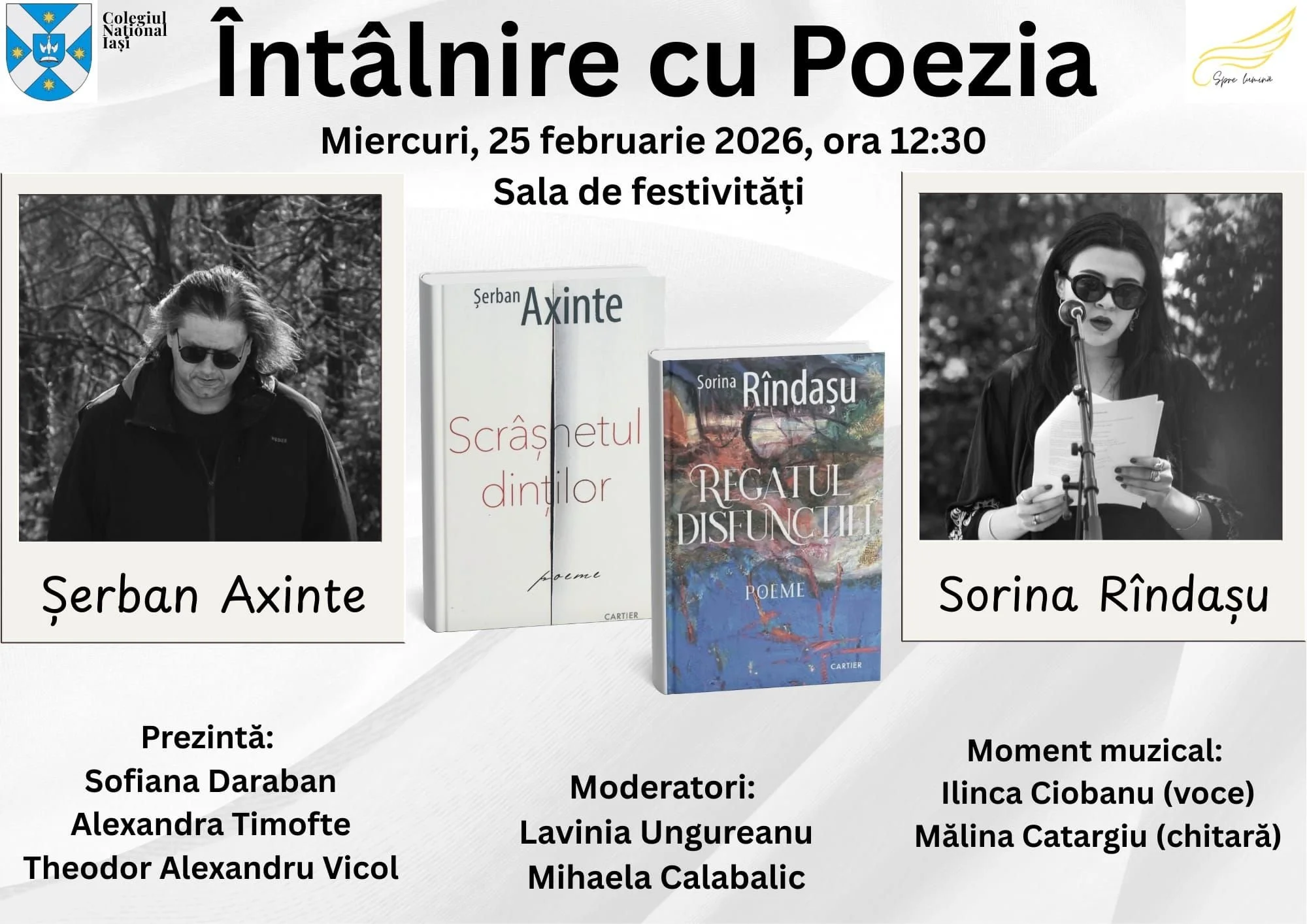 Întâlnire cu Poezia în Sala de festivități a Colegiului Național