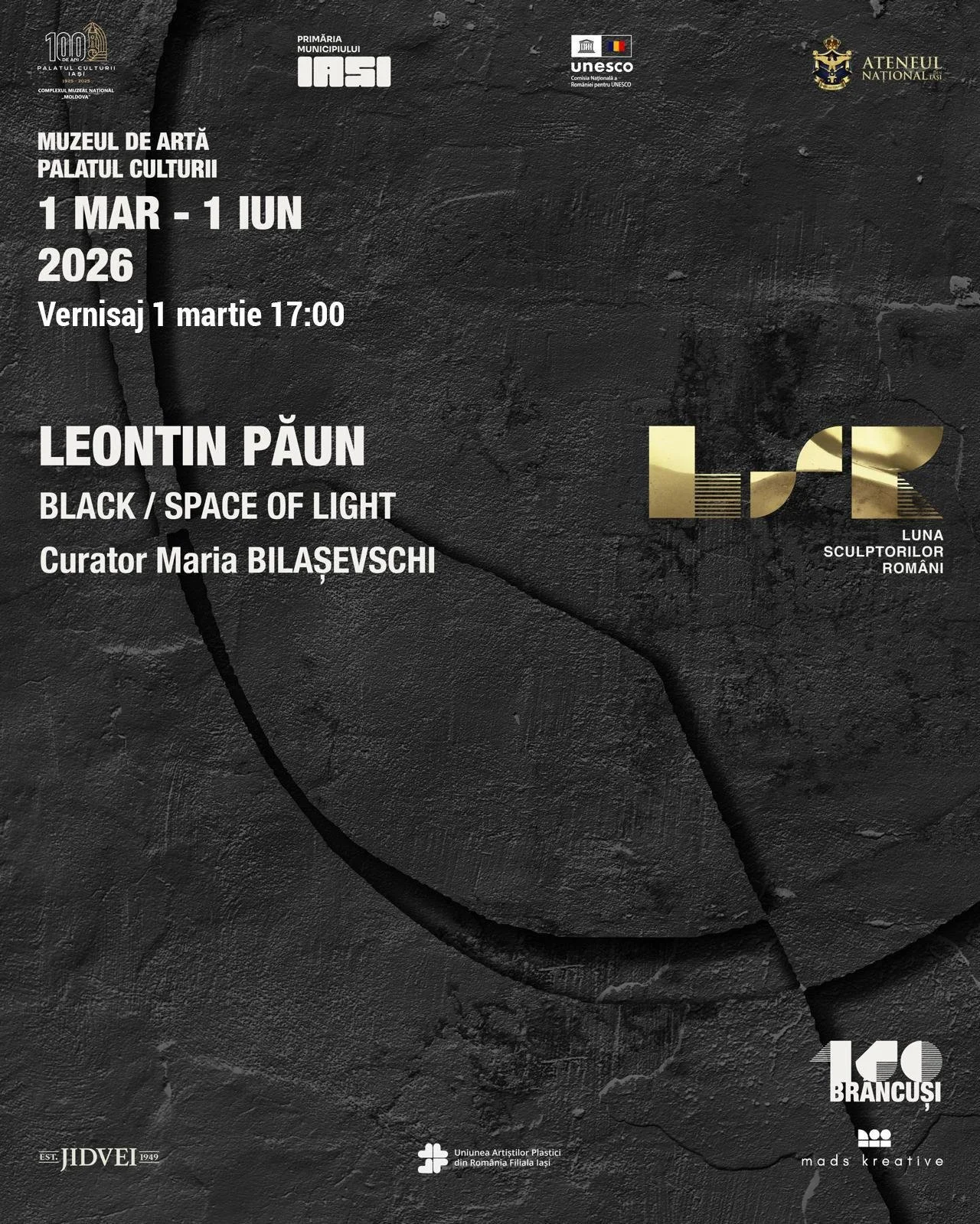 Leontin Păun expune la Palatul Culturii: „Black/ Space of Light”