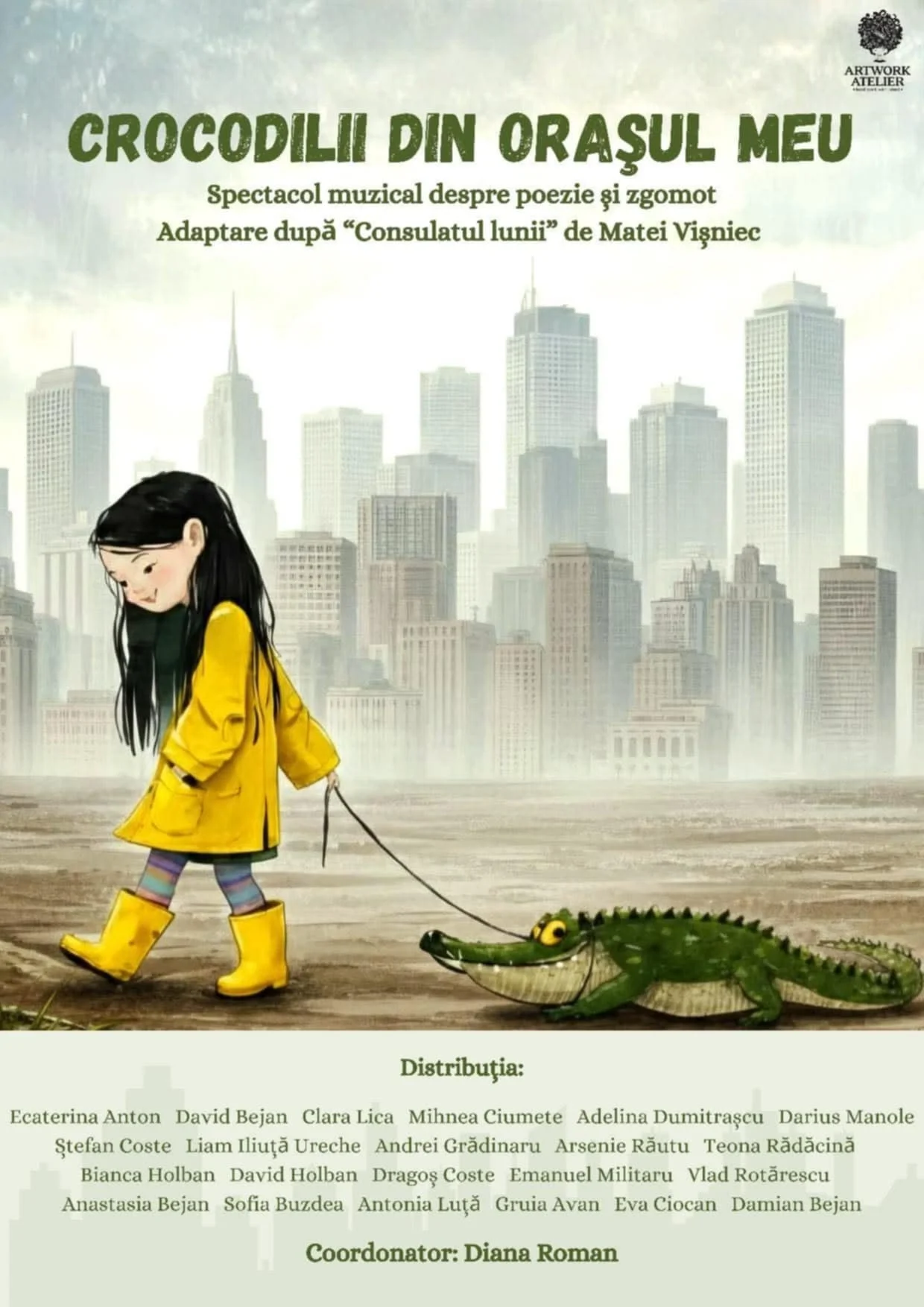 Spectacol muzical al trupei Artwork Junior: „Crocodilii din Orașul meu”