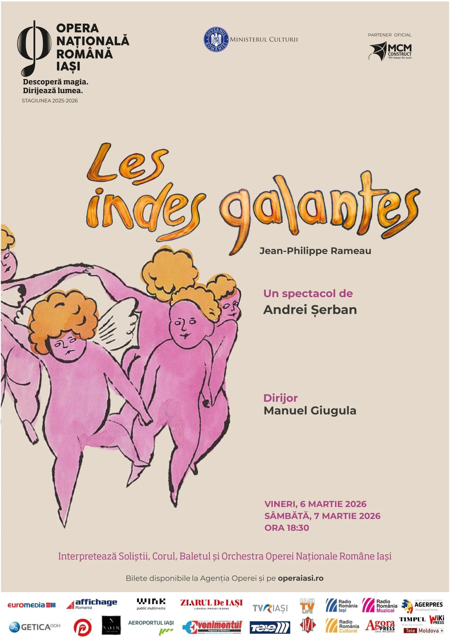 Spectacol de operă: „Indiile Galante”, la ONRI