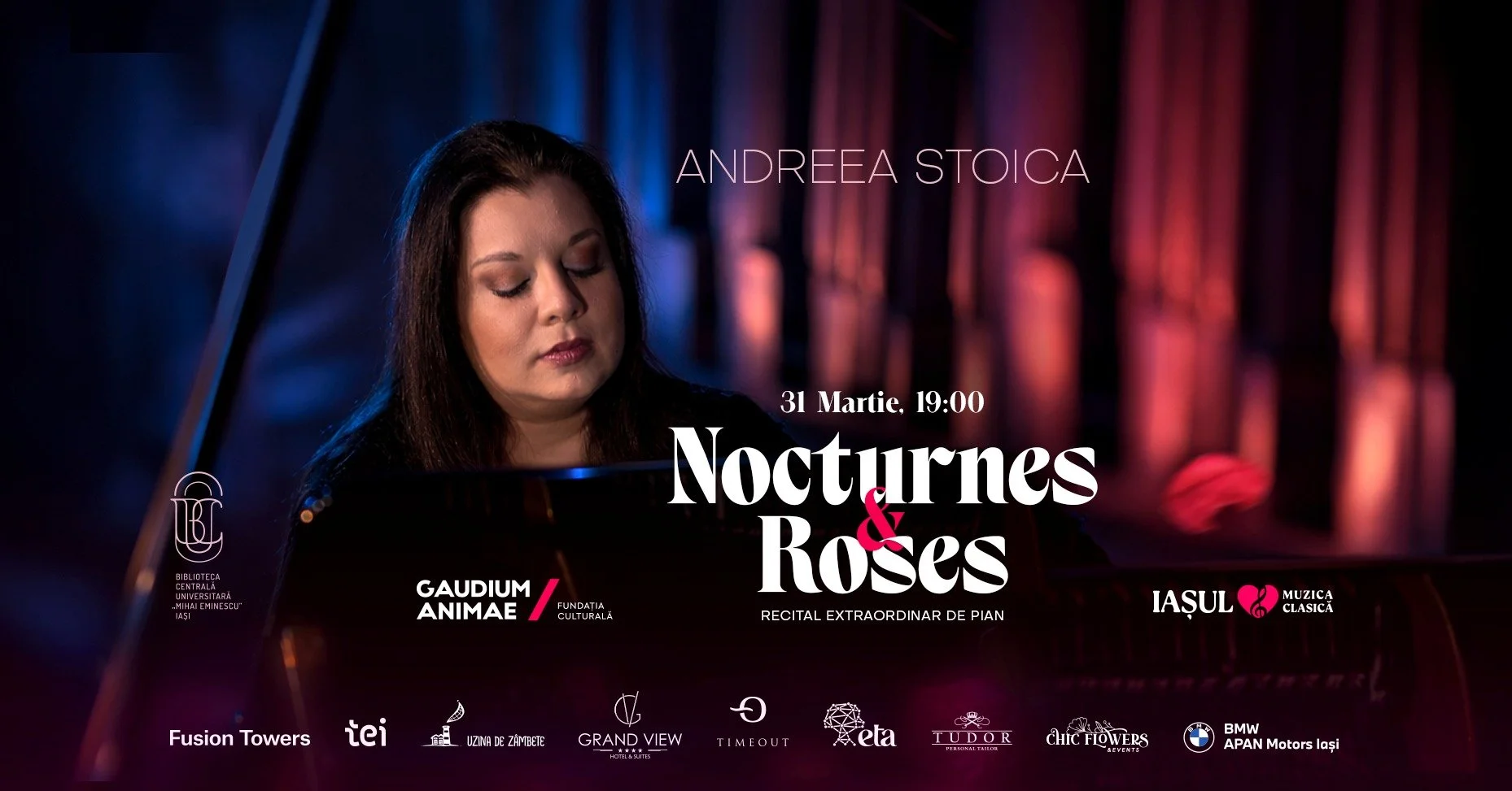 „Nocturnes &amp; Roses” recital extraordinar de pian Andreea Stoica