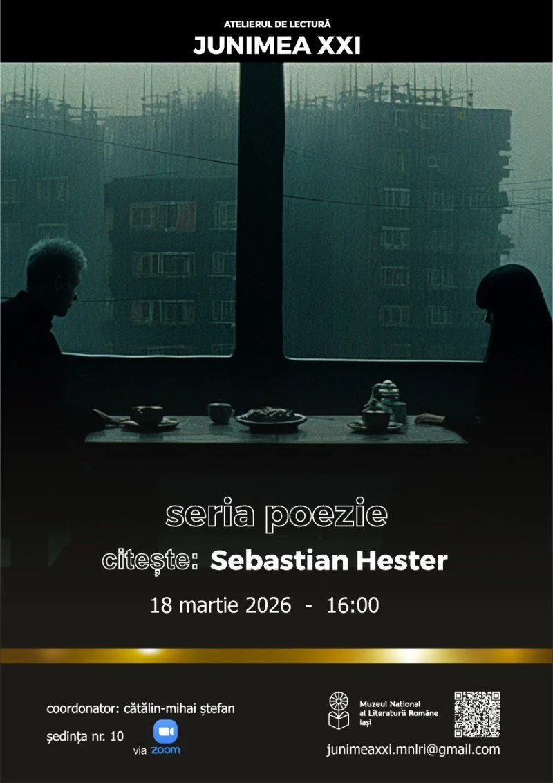 Sebastian Hester citește poezie la Atelierul de lectură Junimea XXI