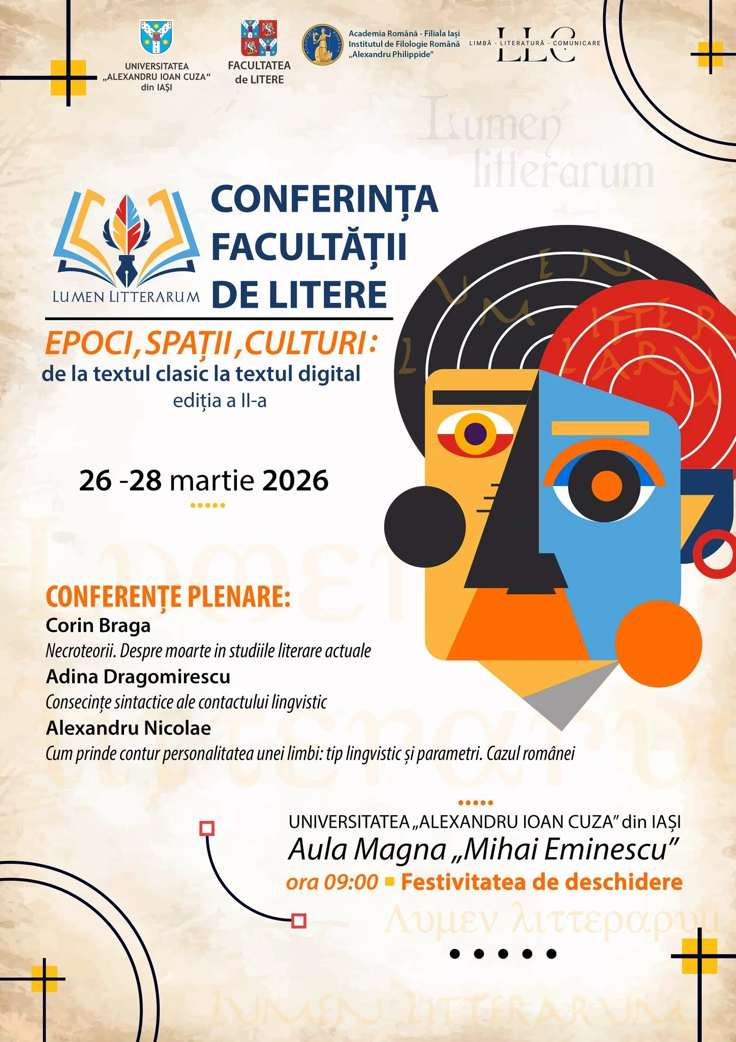 Conferința Facultății de Litere: Epoci, spații, culturi