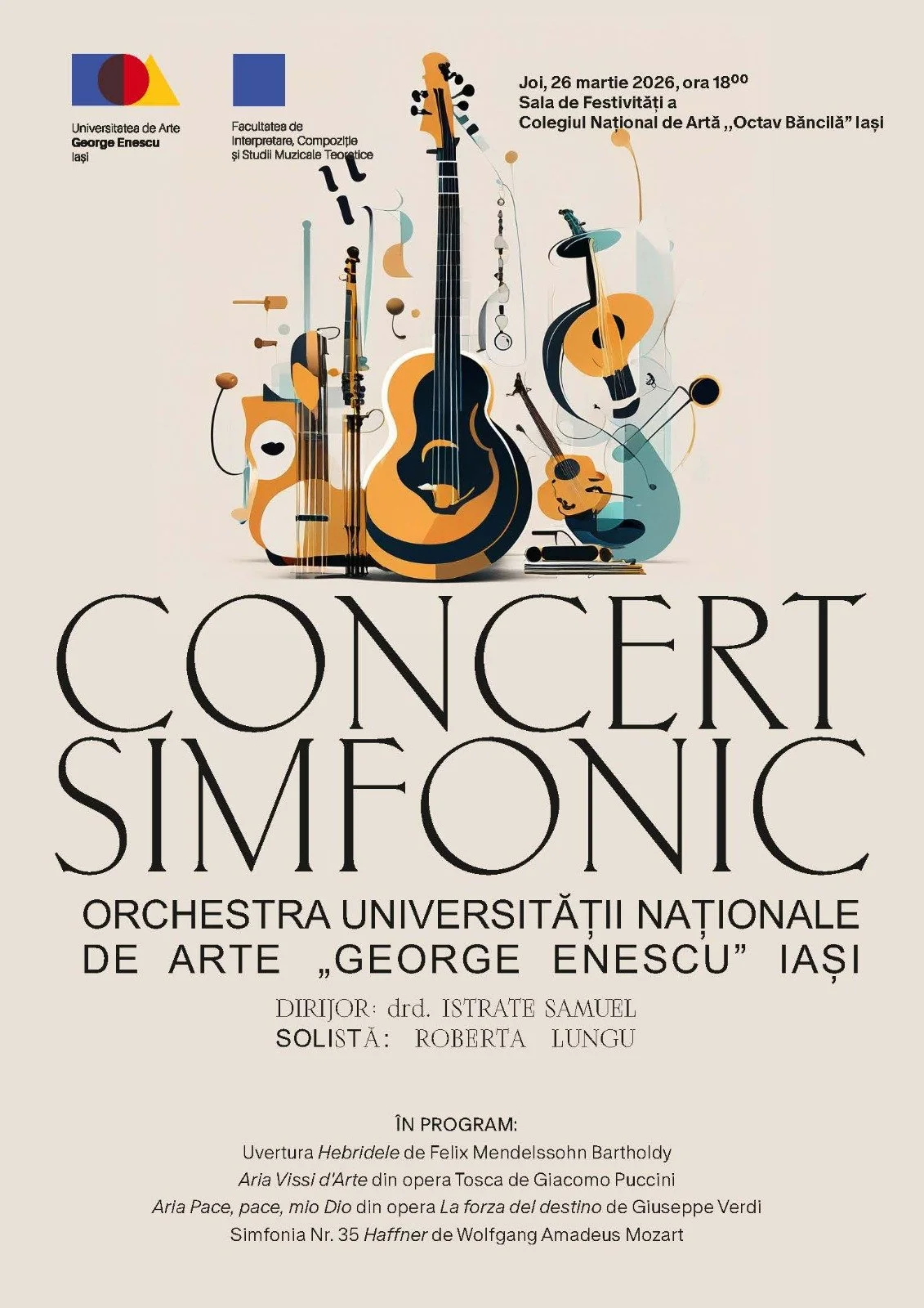 Concert simfonic cu Orchestra Universității Naționale „George Enescu” Iași