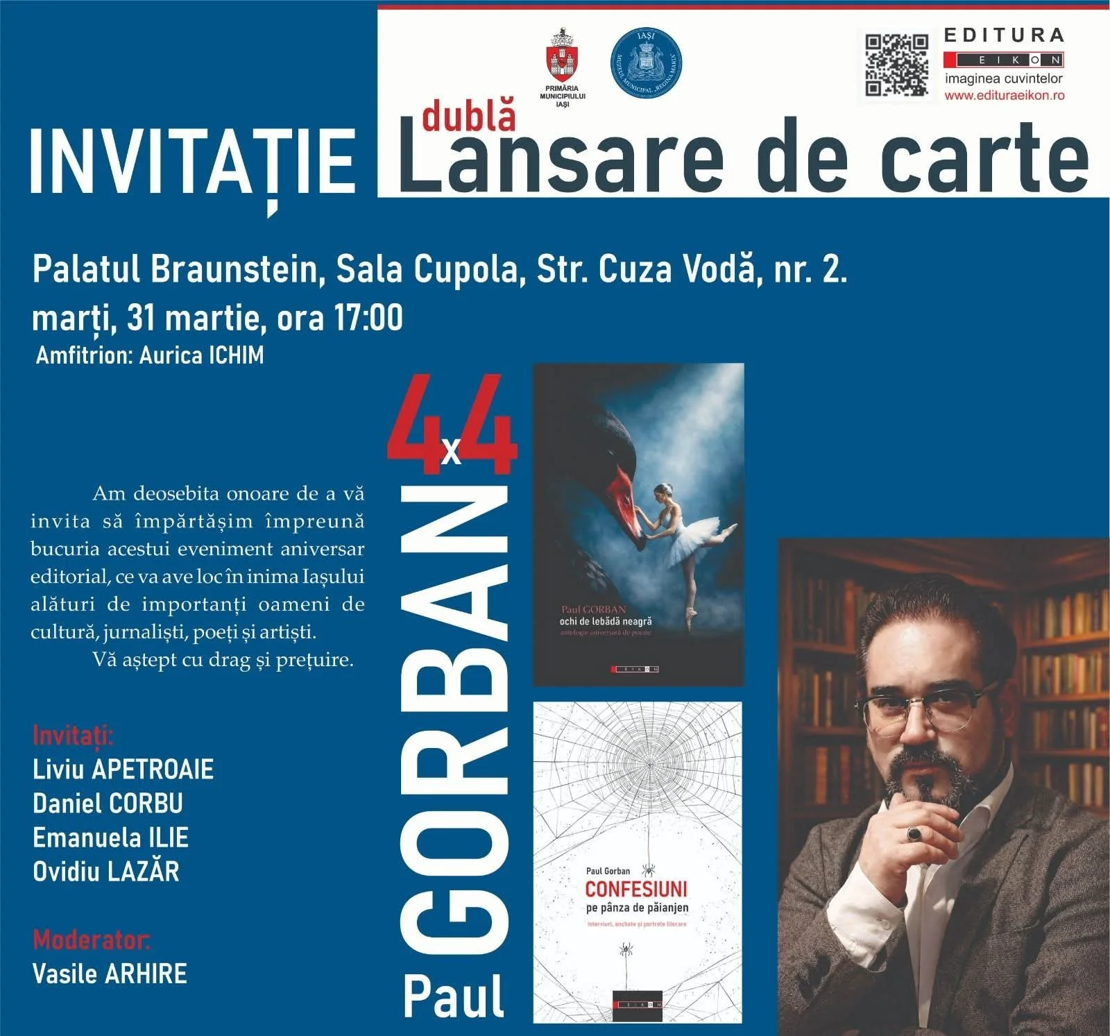 Dublă lansare de carte la Palatul Braunstein. Autor: Paul Gorban