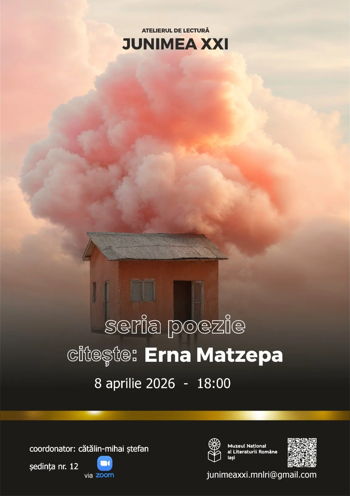 Erna Matzepa citește poezie la Atelierul Junimea XXI