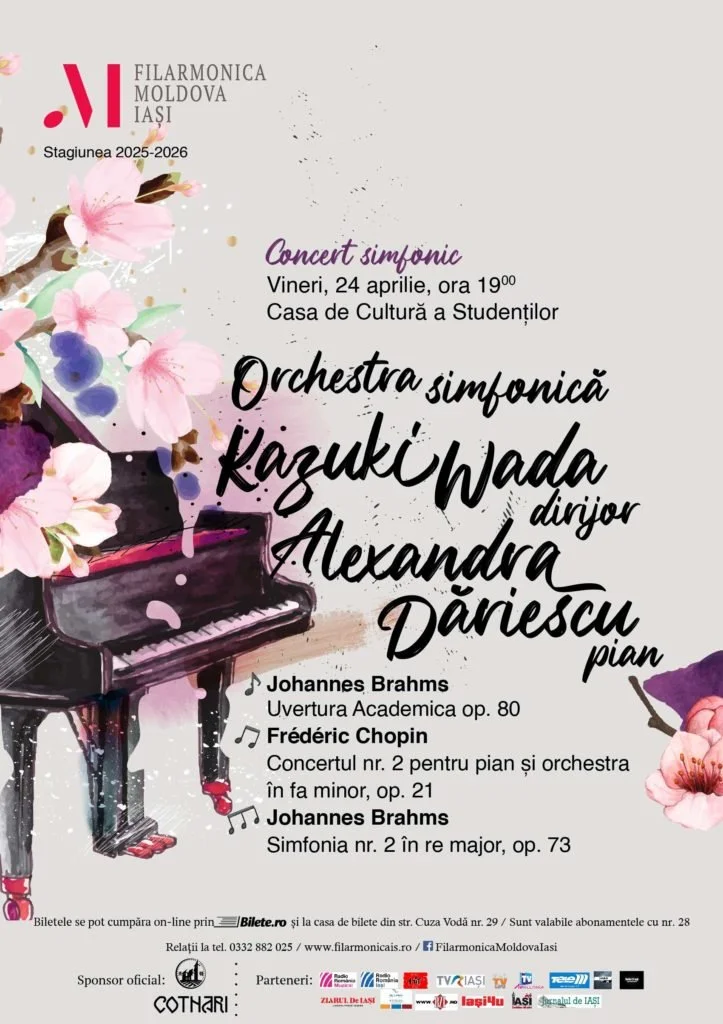 Concert simfonic al Filarmonicii Moldova Iași, vineri, 24 aprilie