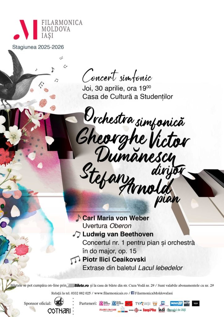 Concert simfonic al Filarmonicii Moldova Iași, joi, 30 aprilie
