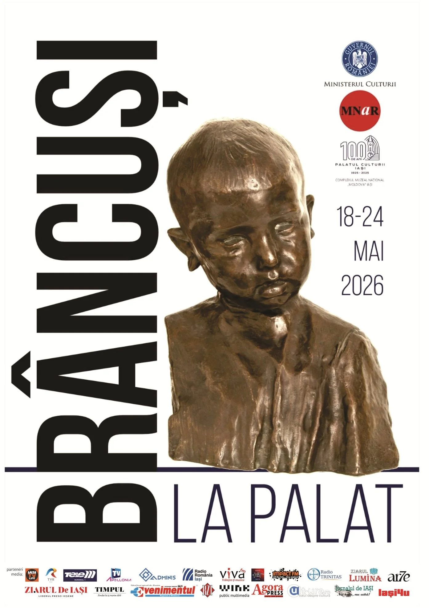 PREMIERĂ CULTURALĂ LA IAȘI: „Cap de copil” de Constantin Brâncuși,&nbsp;expus la Palatul Culturii&nbsp;