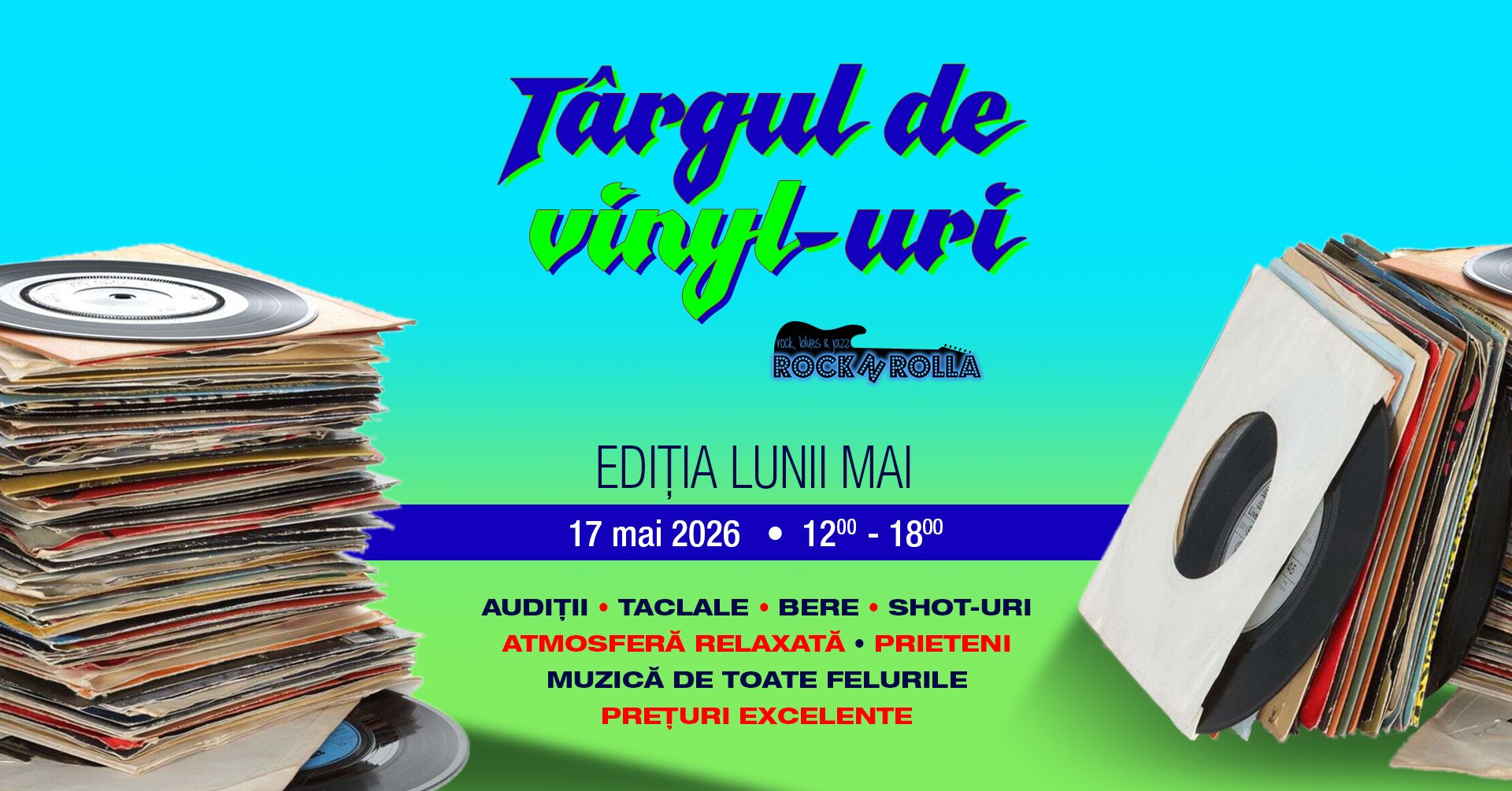 Târg de vinyl-uri, ediția lunii mai la Rocknrolla Iași