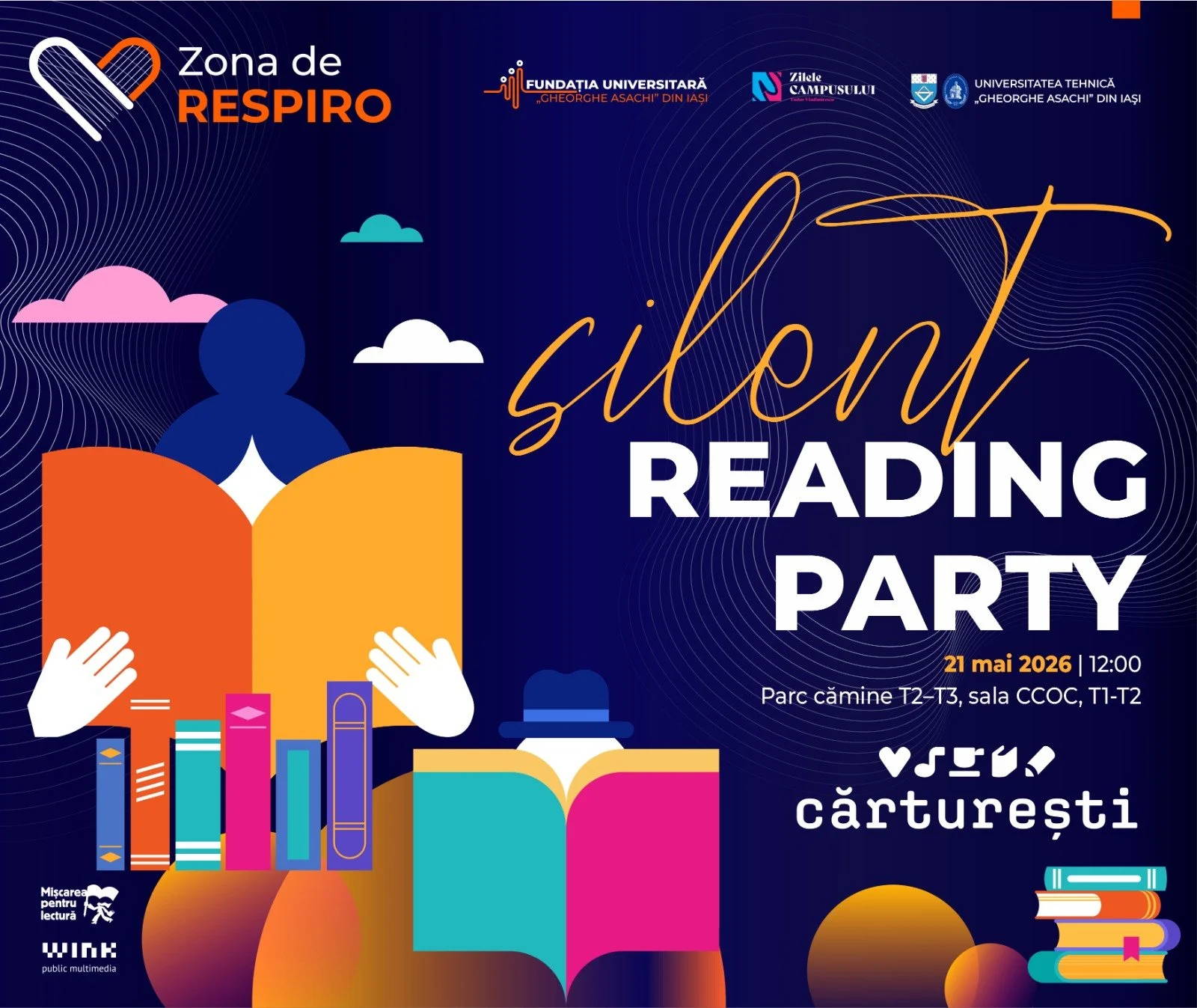 Silent Reading Party în Campus Tudor Vladimirescu