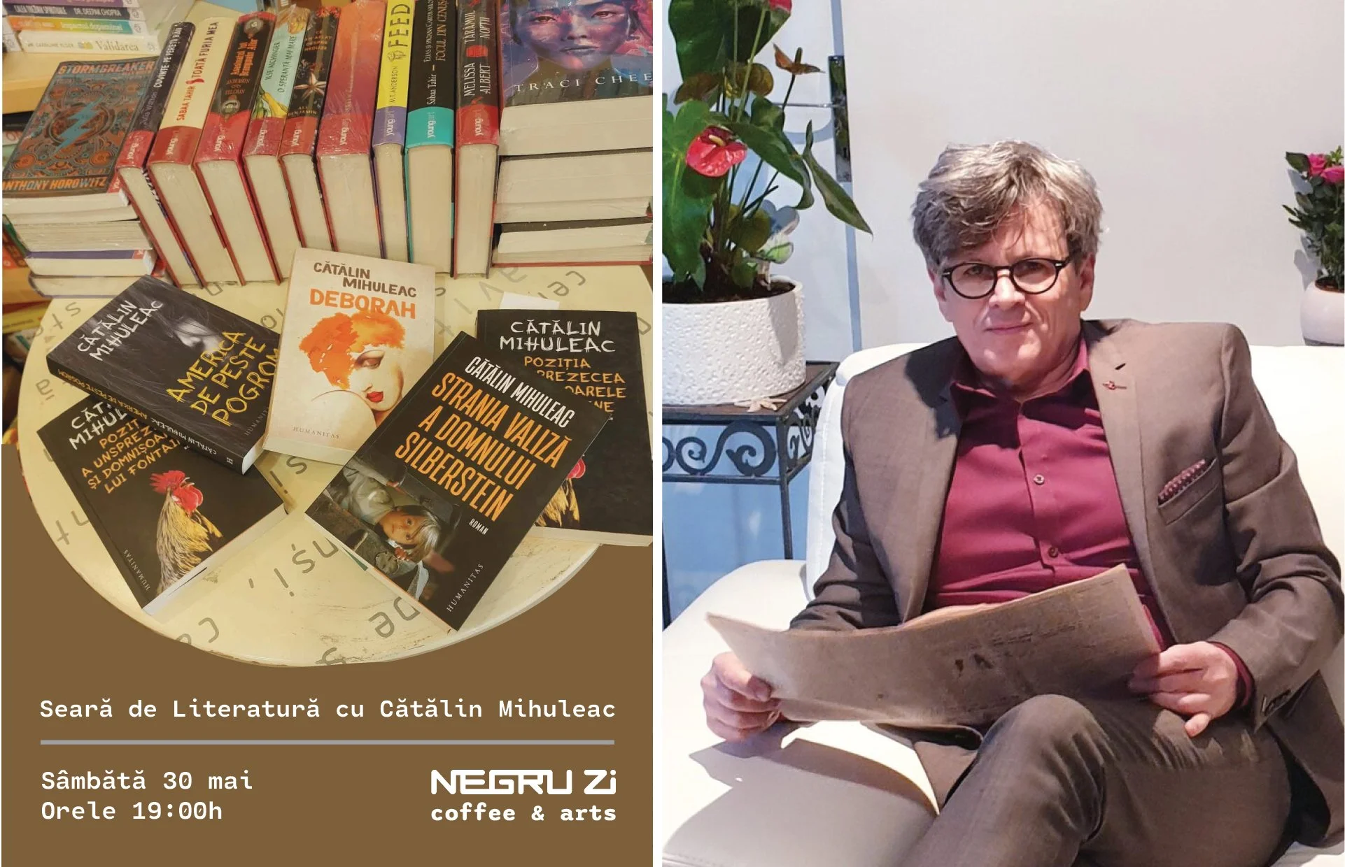 Seară de literatură și întâlnire cu scriitorul Cătălin Mihuleac