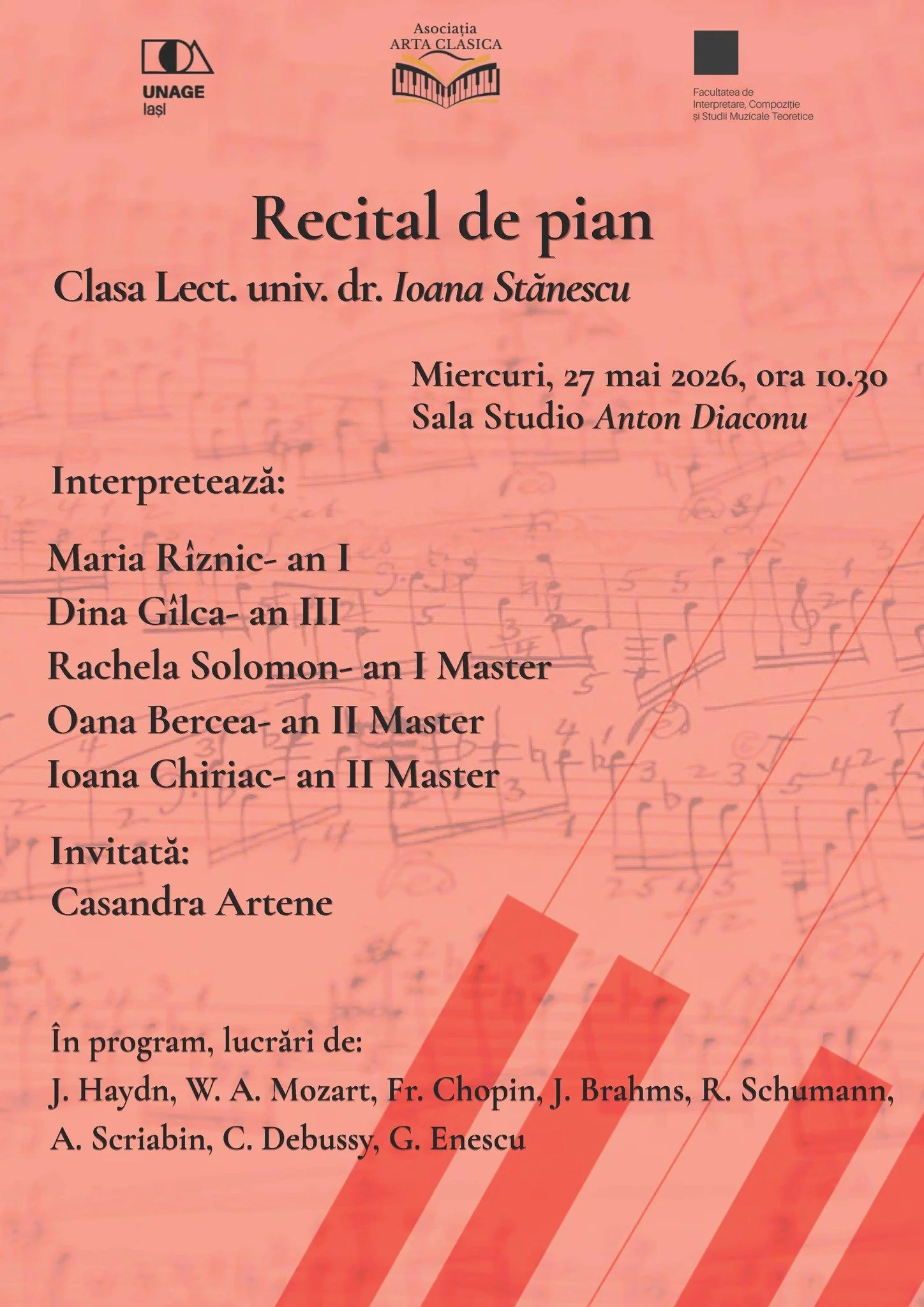 Recital de pian la UNAGE